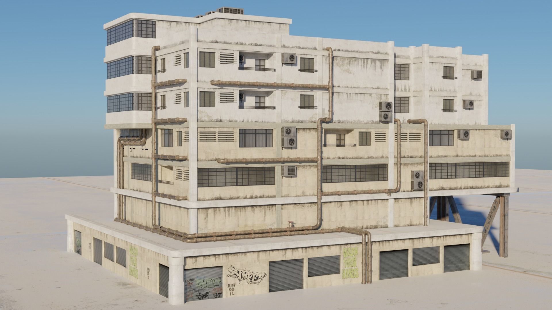 Building Pack  Low-poly 3D model_1