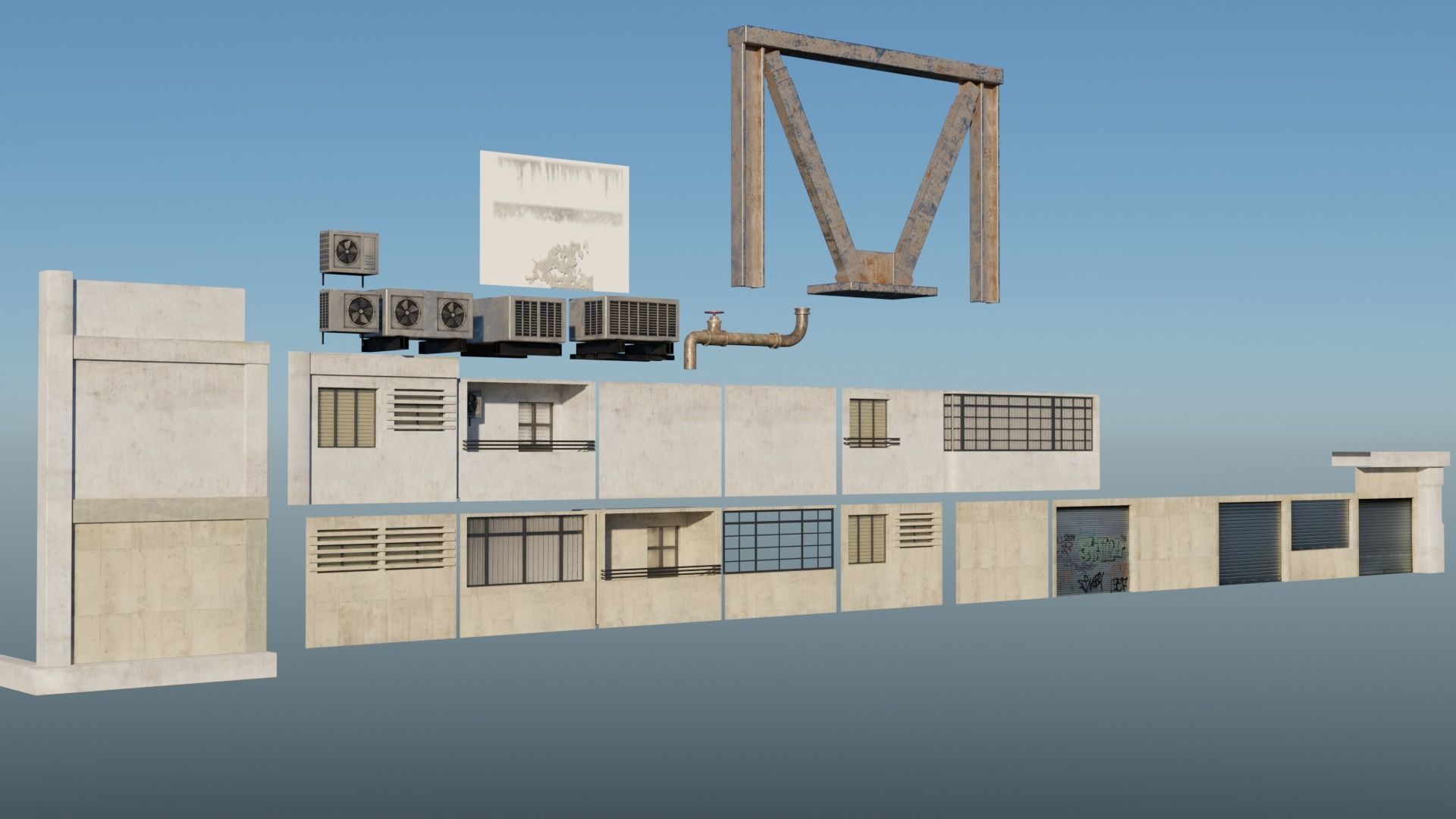 Building Pack  Low-poly 3D model_6