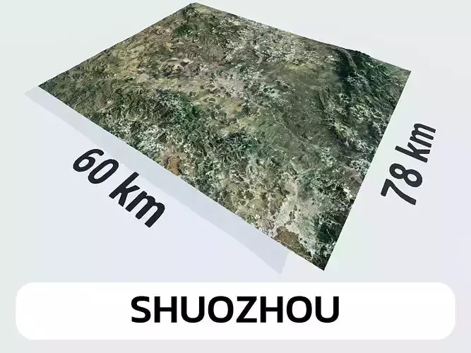 Shuozhou China City Landscape 3D Model