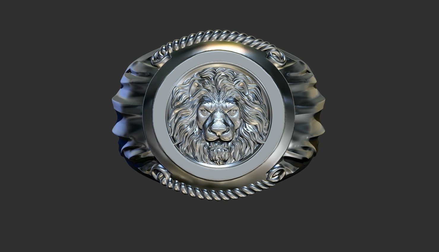 Lion ring 3D print model_14