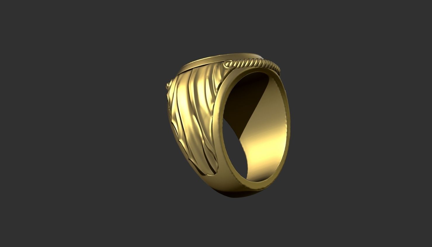 Lion ring 3D print model_10