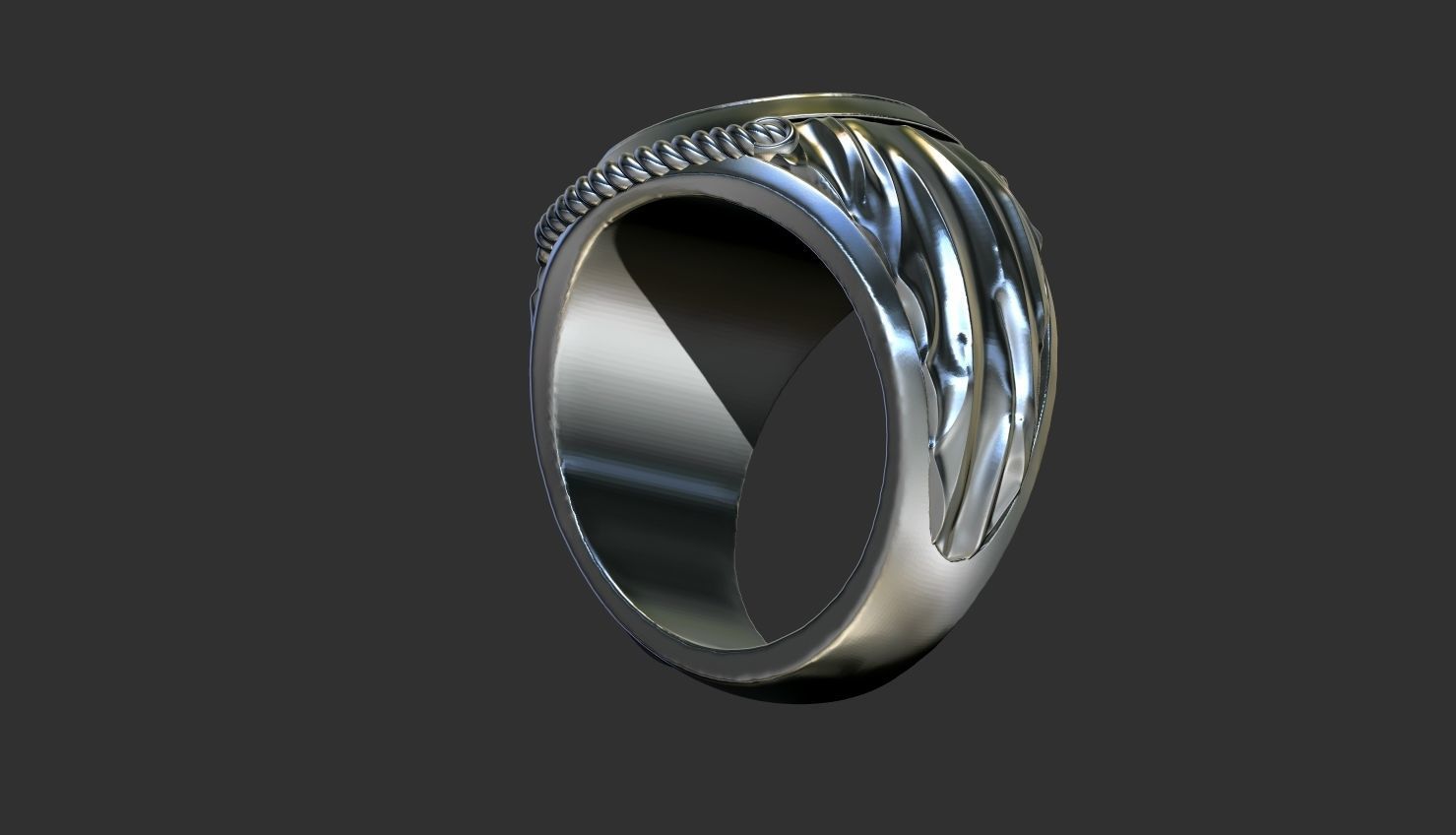 Lion ring 3D print model_15