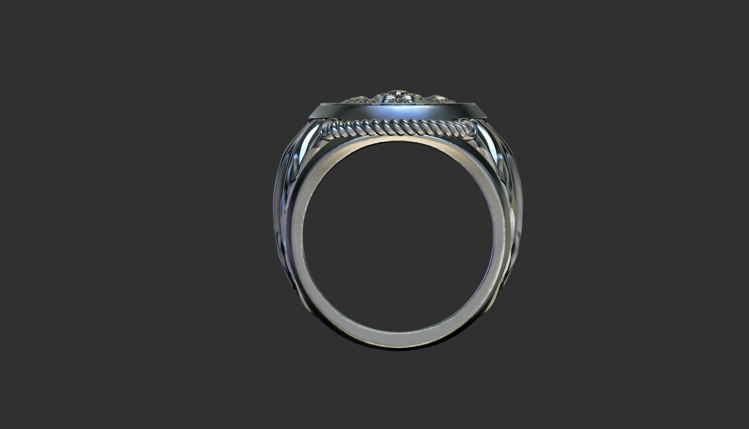 Lion ring 3D print model_18