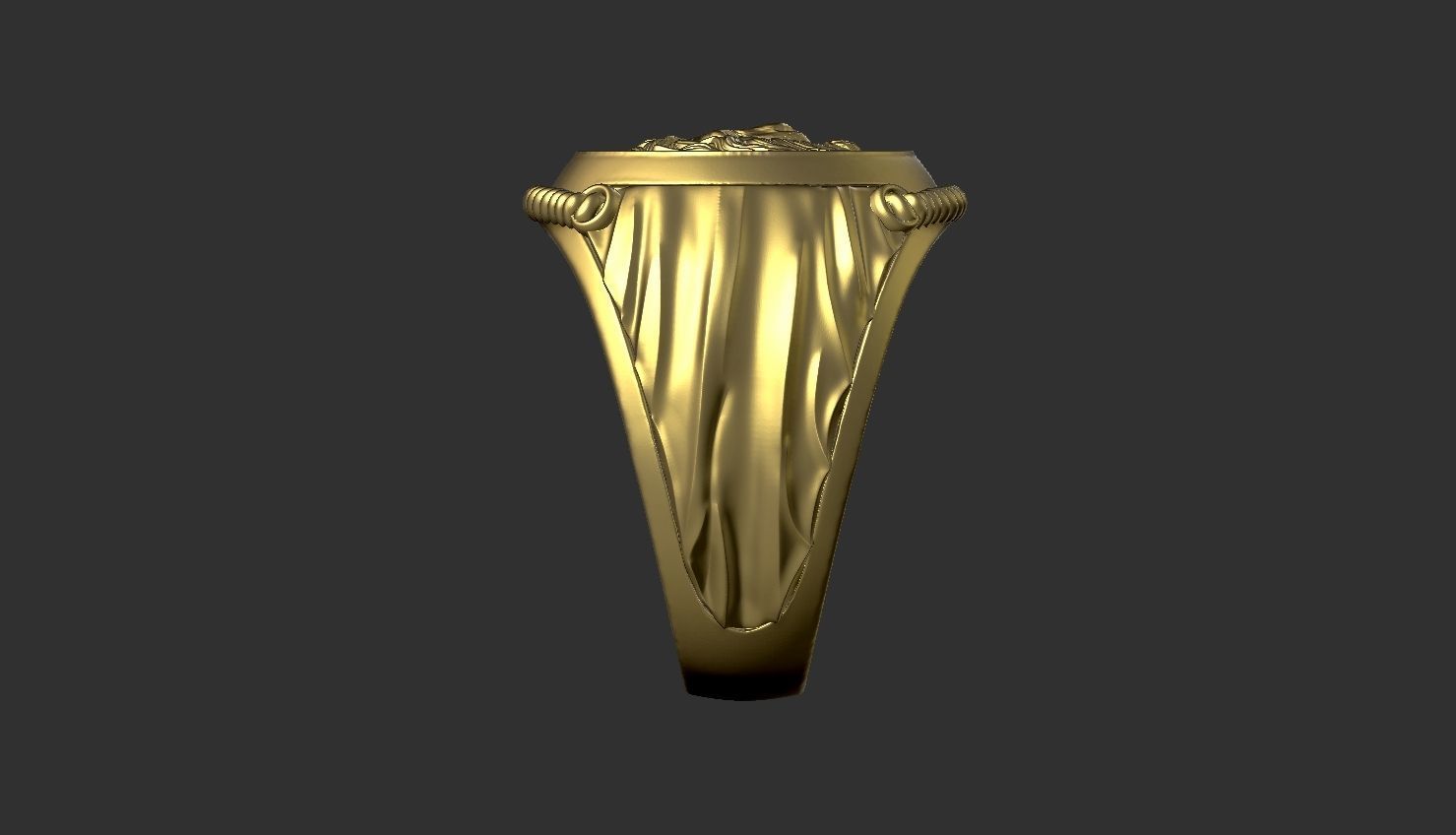 Lion ring 3D print model_7