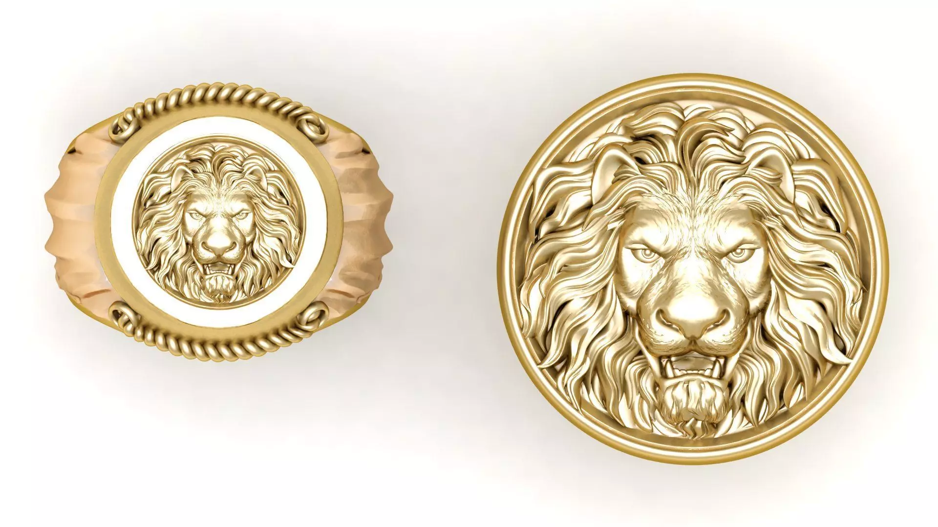 Lion ring 3D print model_0