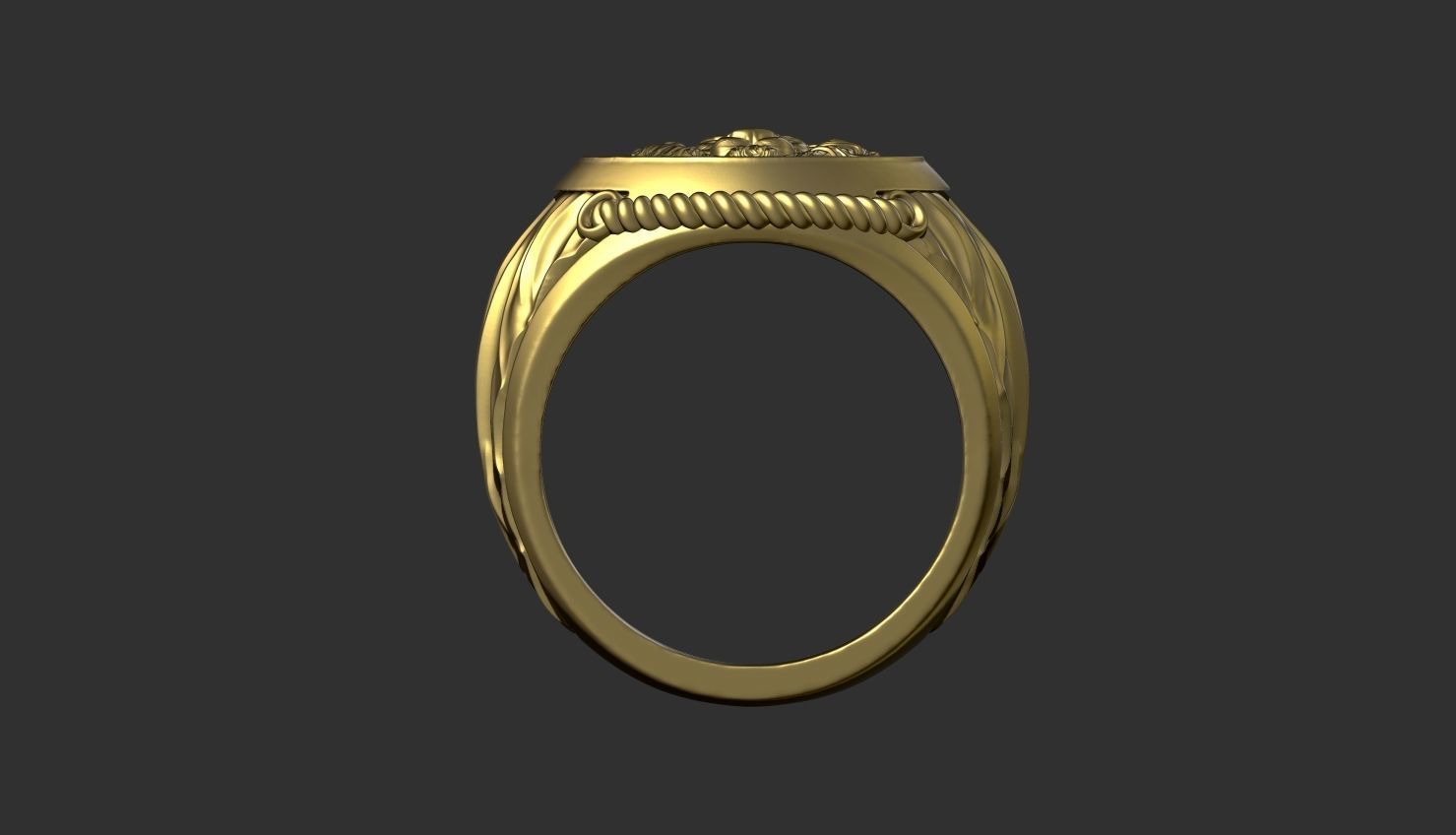 Lion ring 3D print model_8