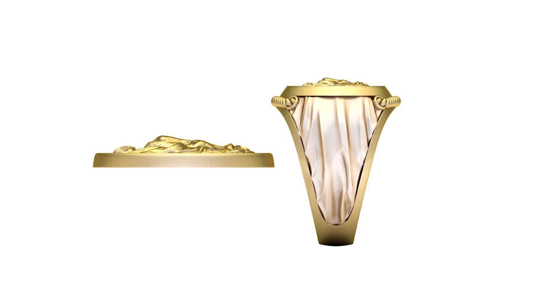 Lion ring 3D print model_2