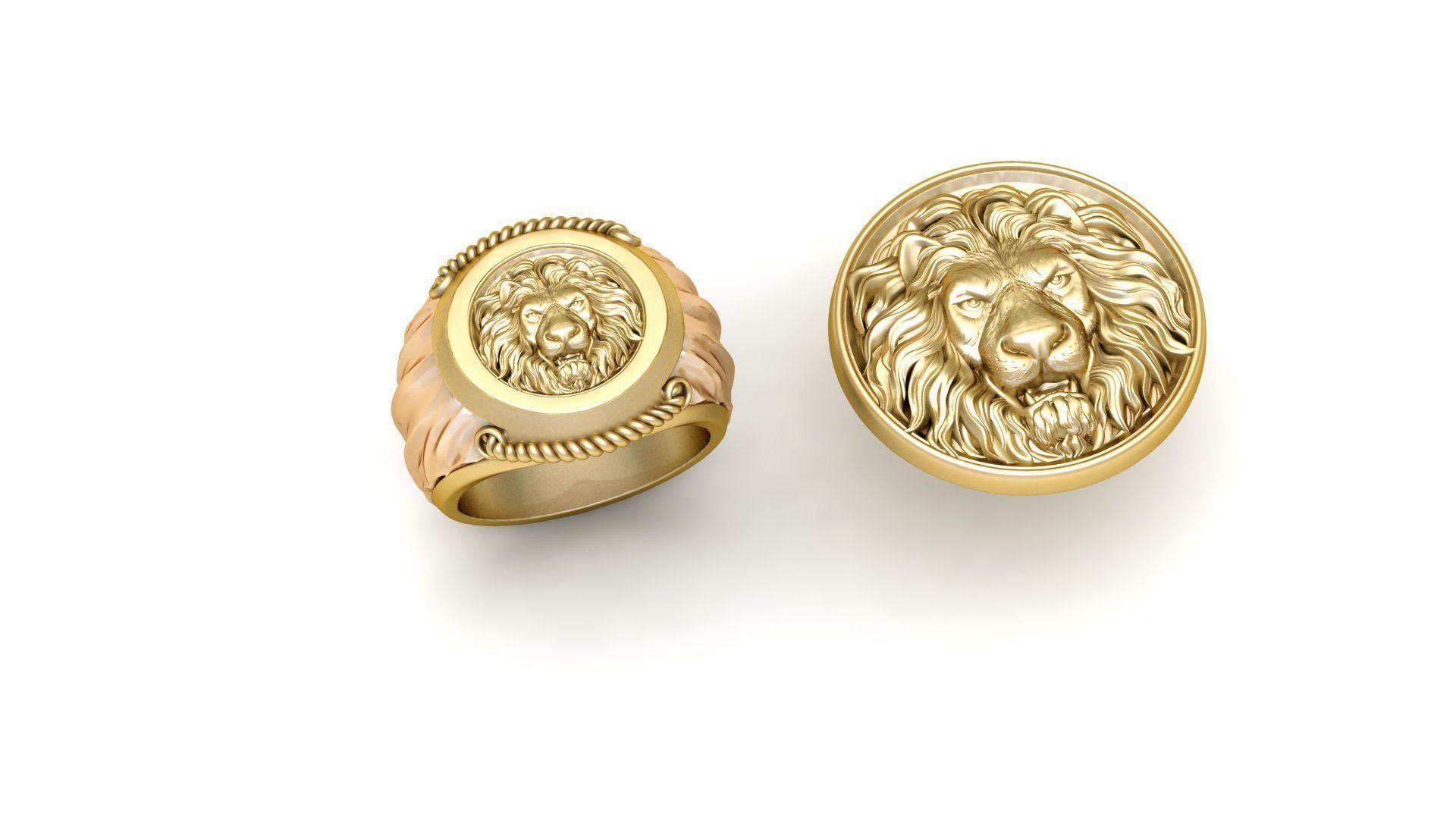 Lion ring 3D print model_1