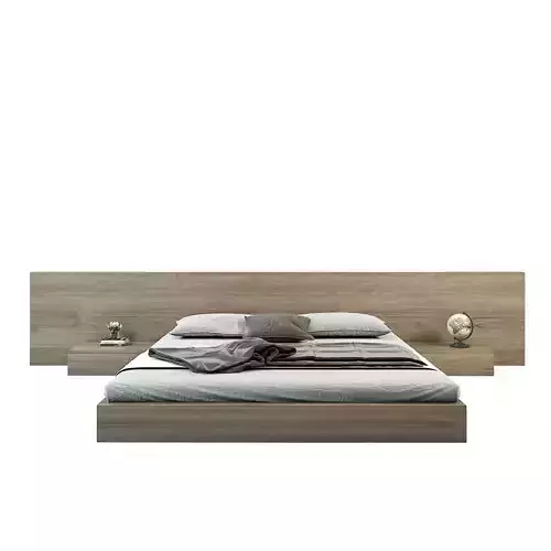 Bed with side table 3D model