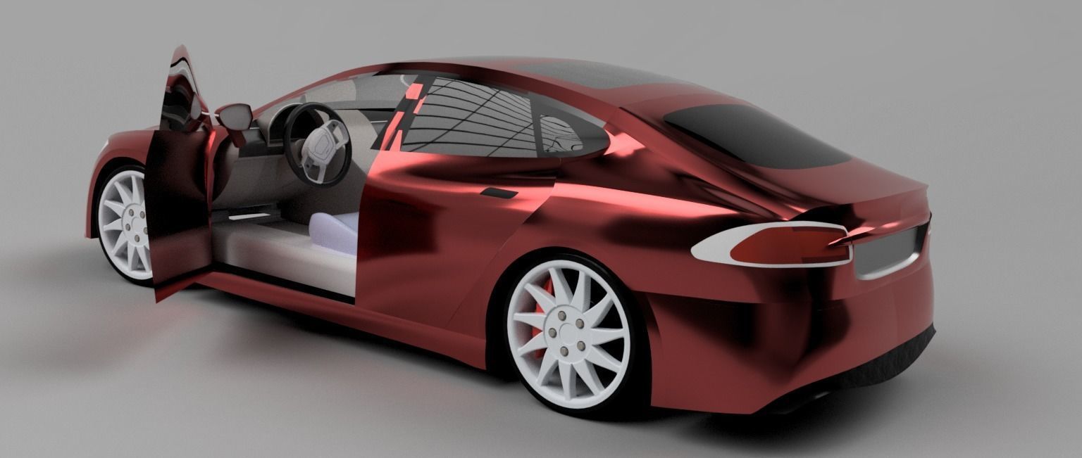 Tesla Model 3 s car 3D model_1
