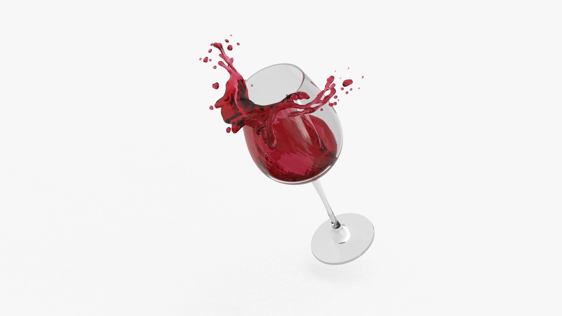 Full Filled fnd Splash Red Wine Glass 3D model_10