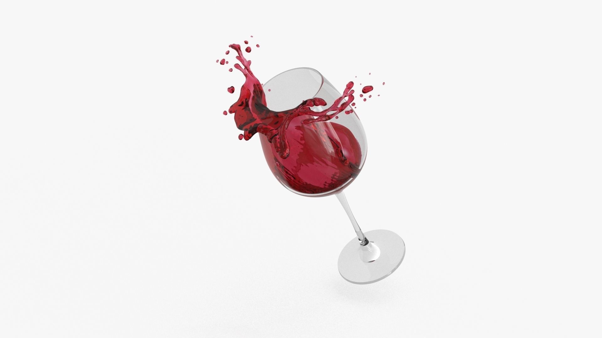 Full Filled fnd Splash Red Wine Glass 3D model_19