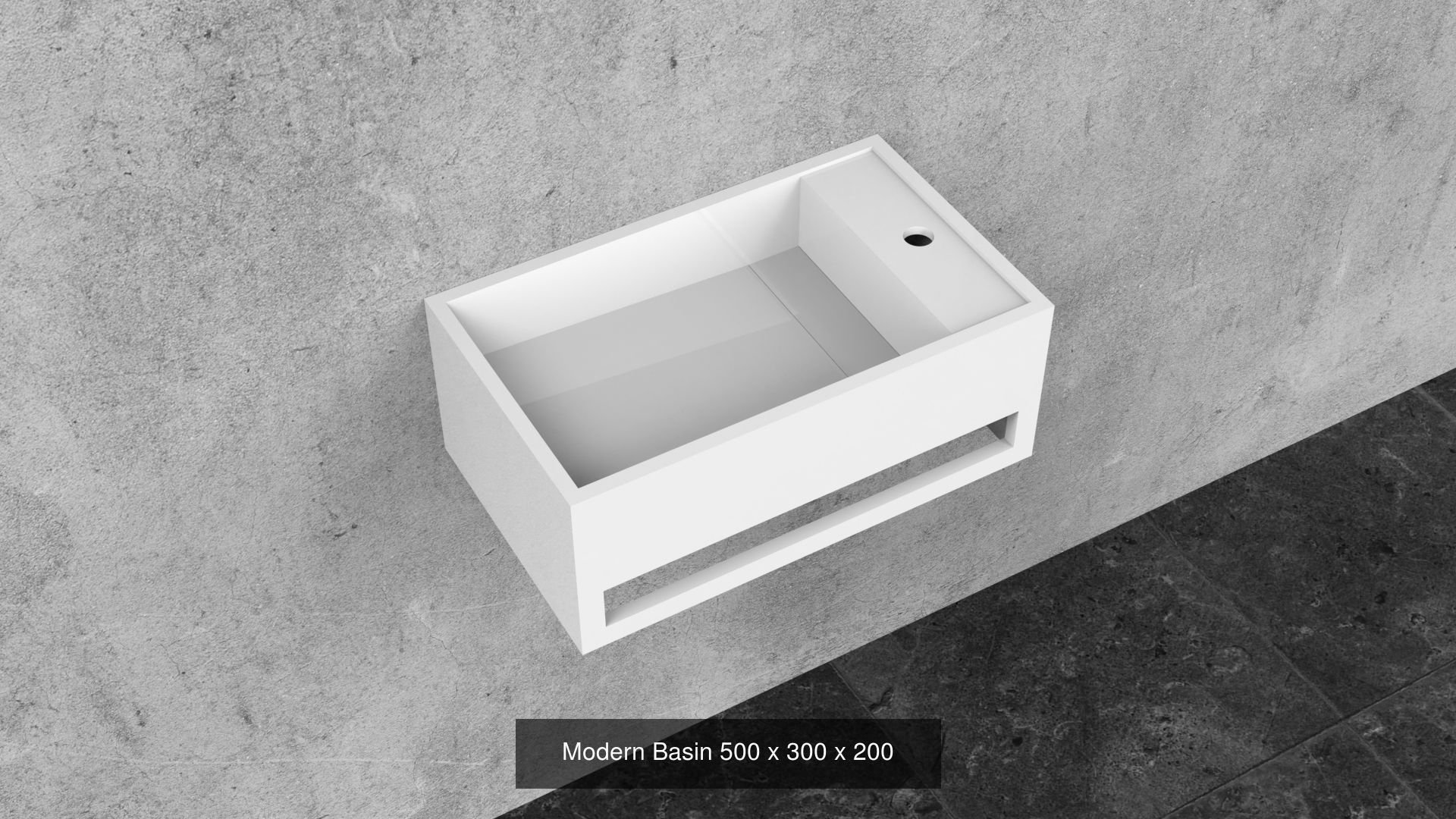 Modern Basin with Two Taps 3D Model Collection_1