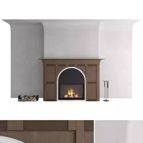 Decorative wall with fireplace set 45
