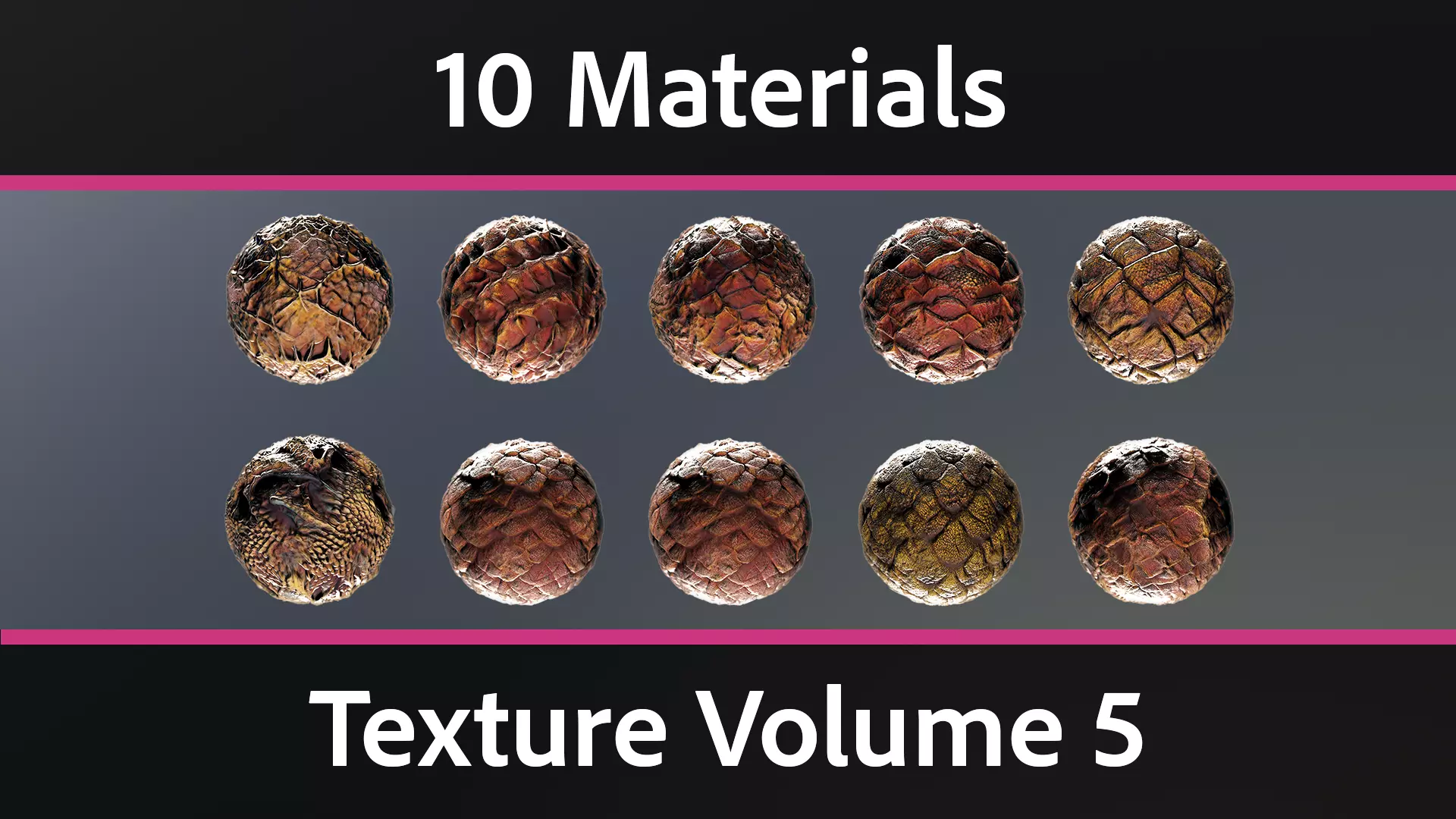 10 Materials Skin Dragon Seamless PBR Volume 5 Texture_0