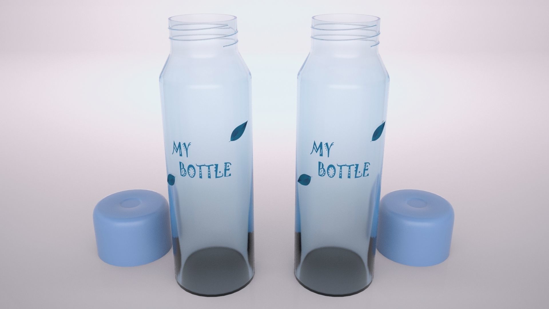 Glass Bottles Low-poly 3D model_2