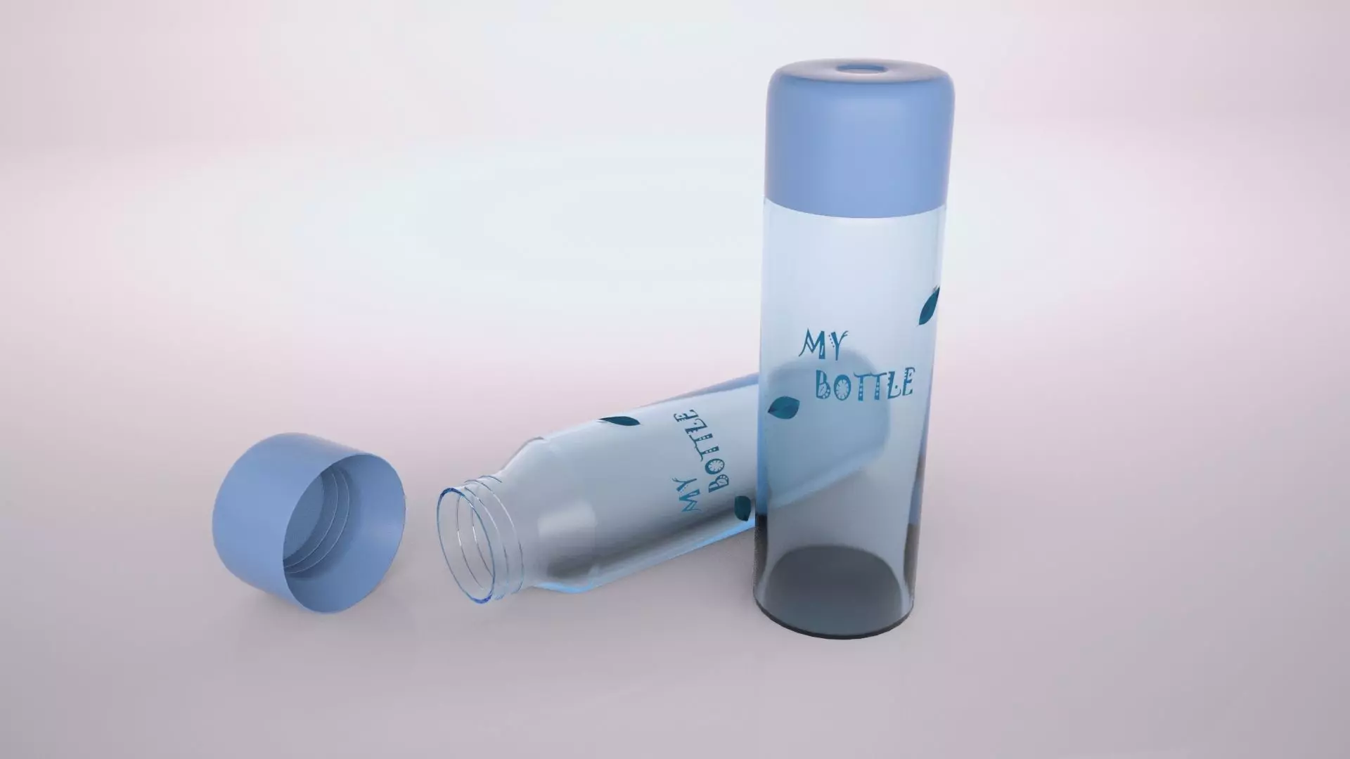 Glass Bottles Low-poly 3D model_0