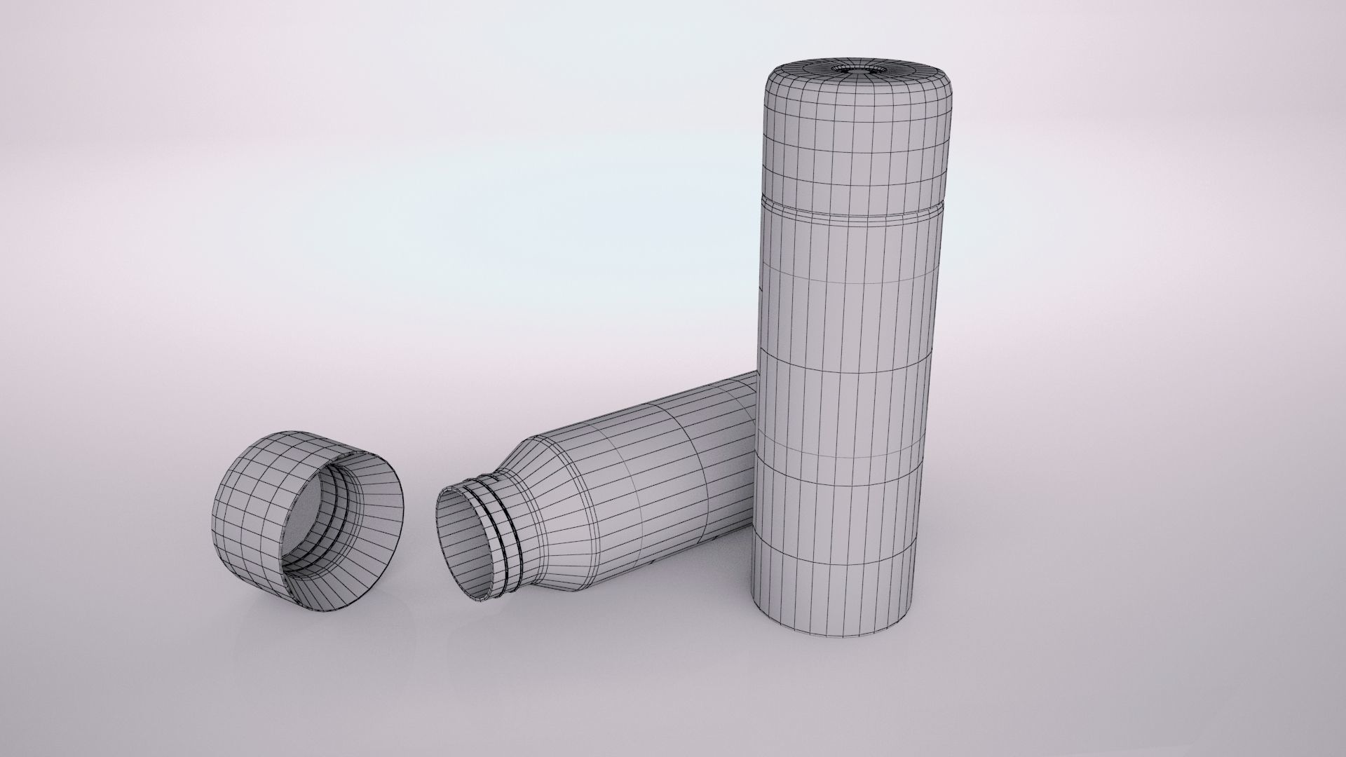 Glass Bottles Low-poly 3D model_3