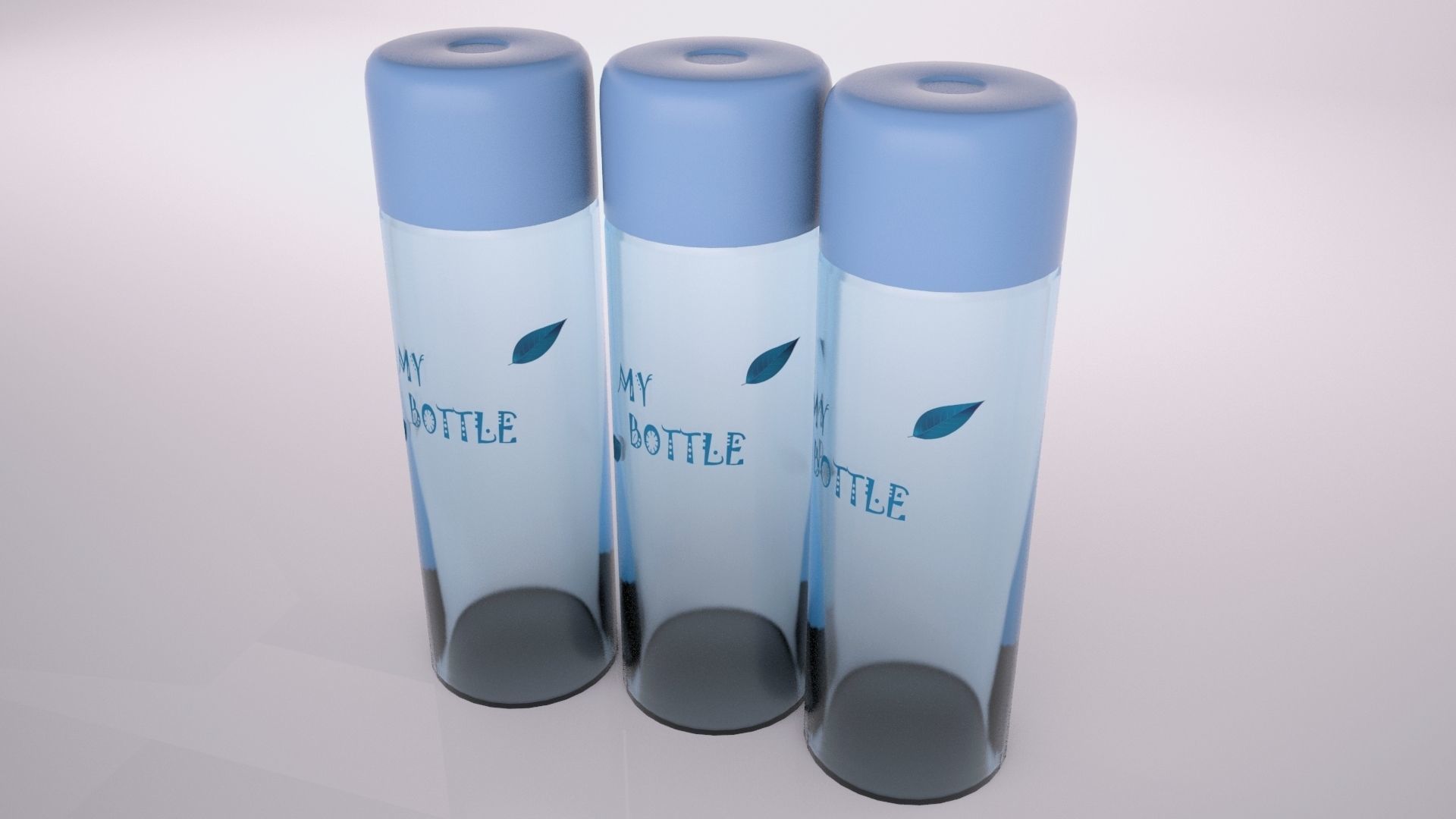 Glass Bottles Low-poly 3D model_1