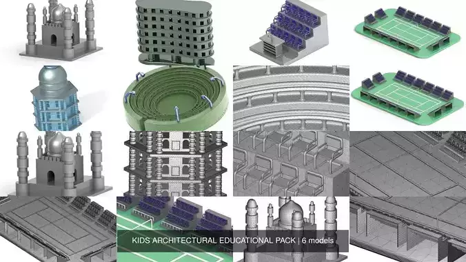 KIDS ARCHITECTURAL EDUCATIONAL PACK 3D Model Collection