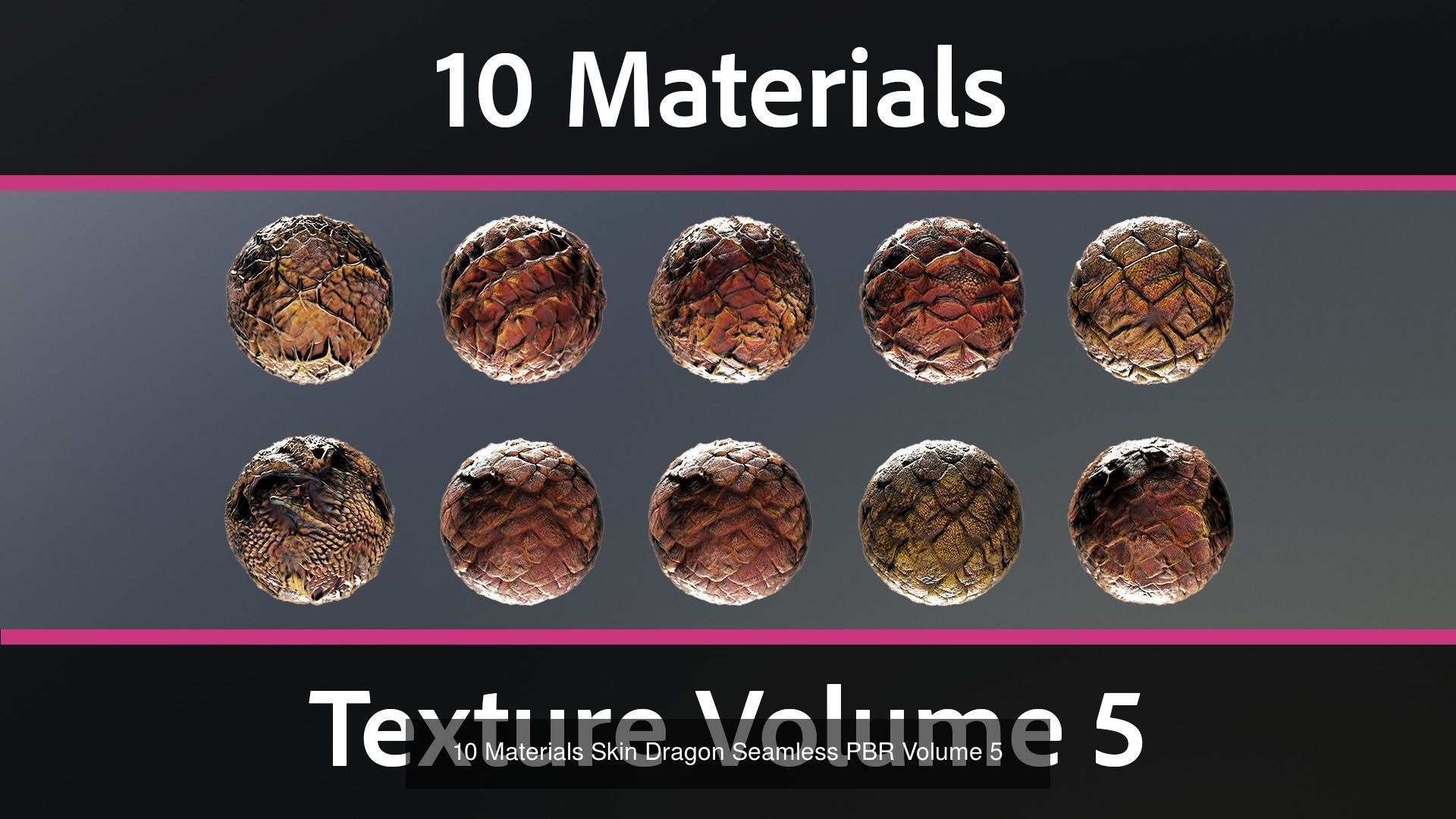 30 Materials Skin Dragon Seamless PBR Bundle 2 Texture_2