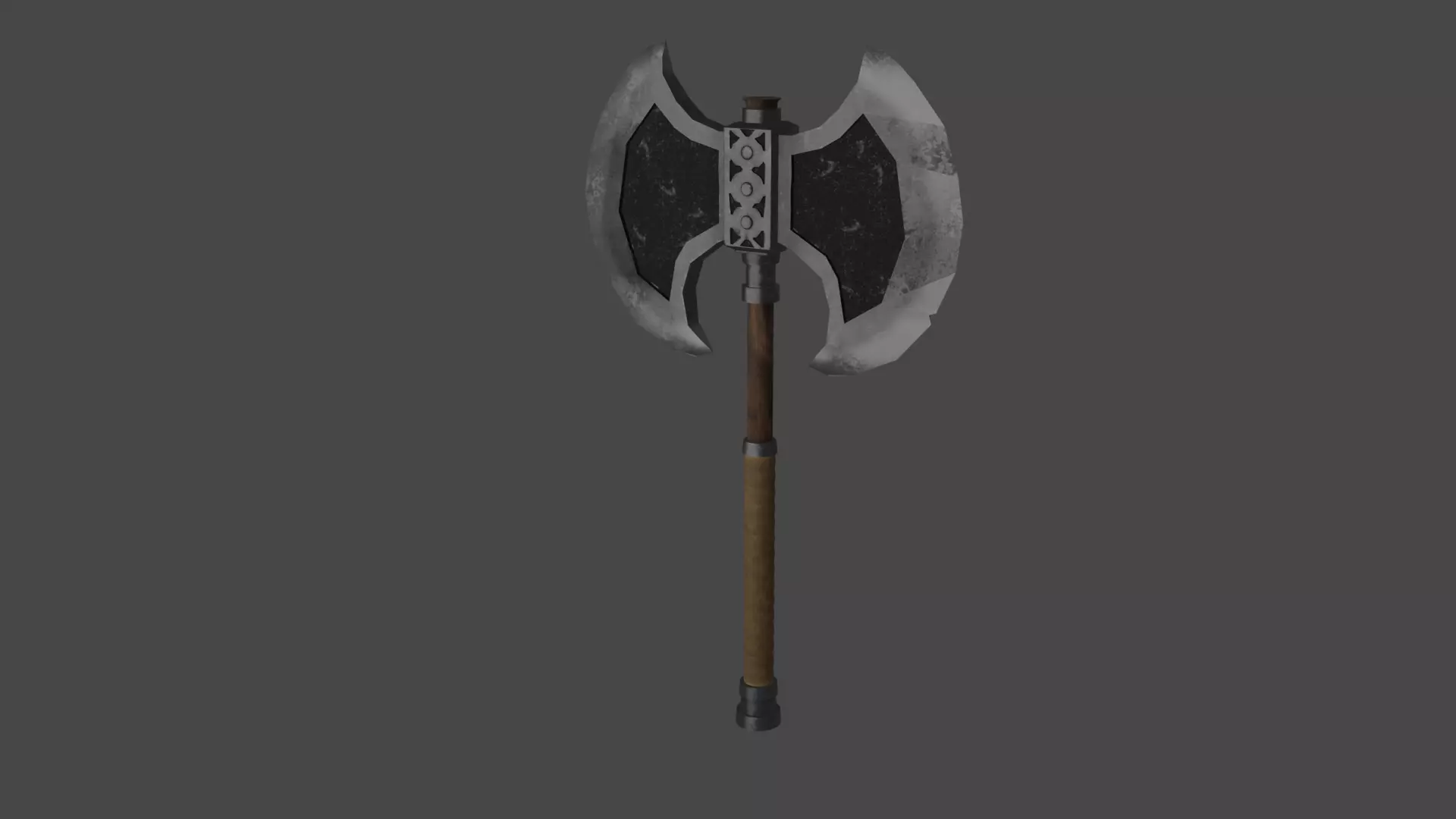 Warrior Axe Low-poly 3D model_0