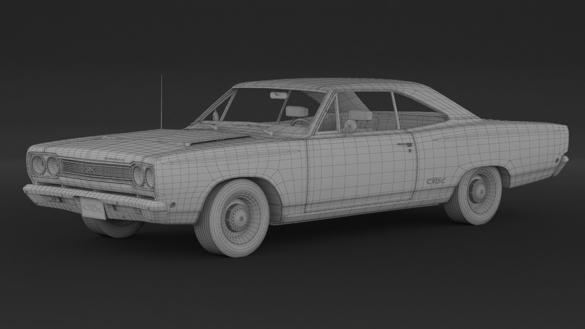 1968 Plymouth GTX 3D model_7