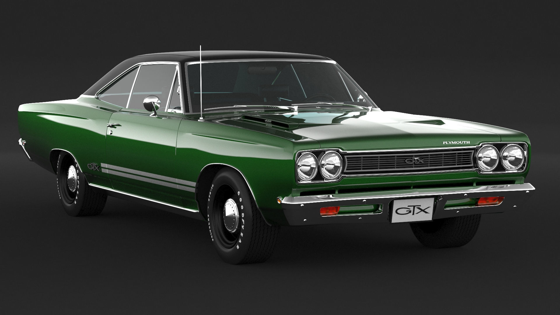 1968 Plymouth GTX 3D model_2