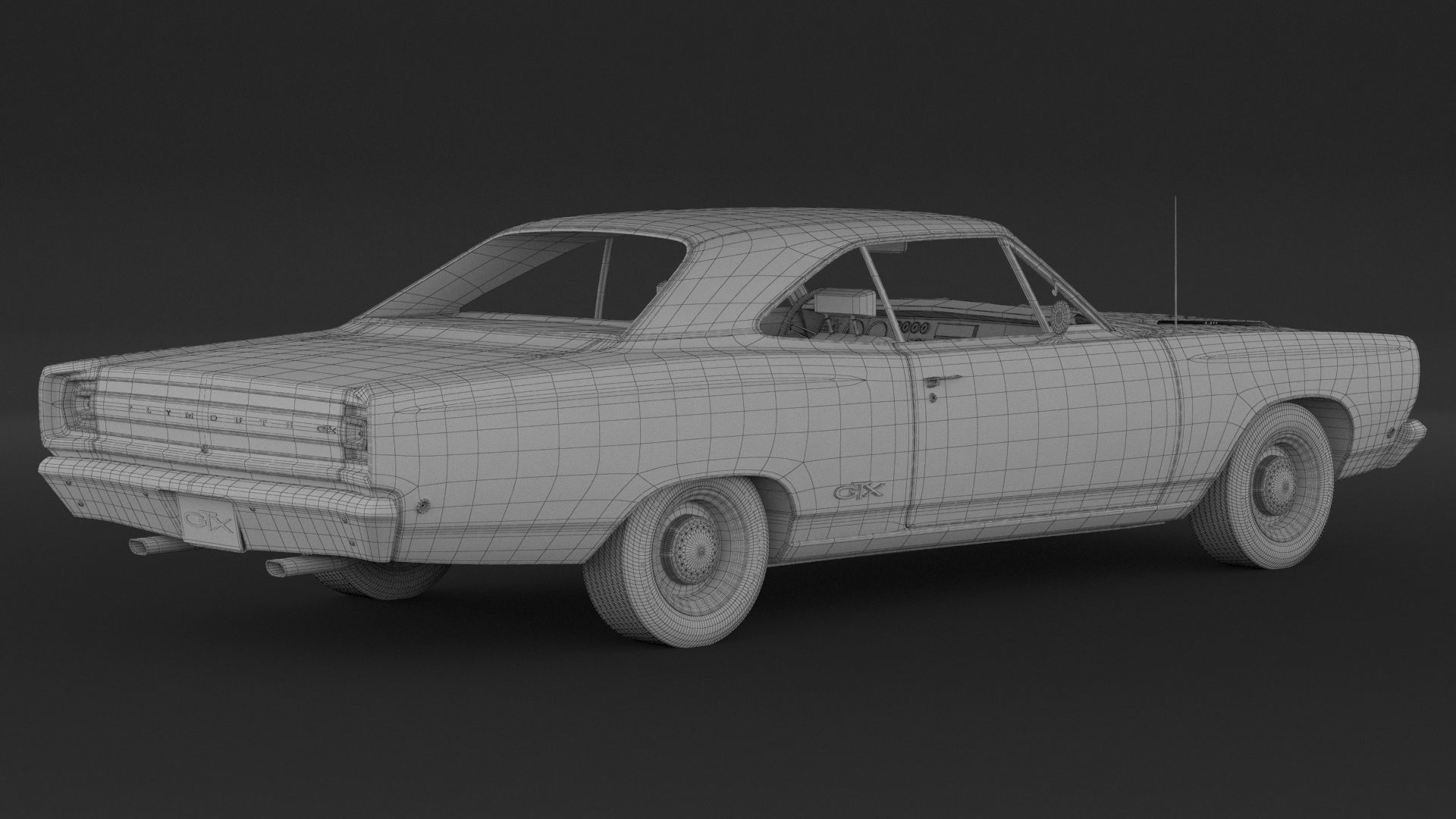 1968 Plymouth GTX 3D model_8