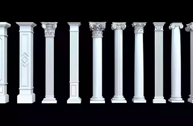 Classical Columns pillar decorate 3d model 3D model