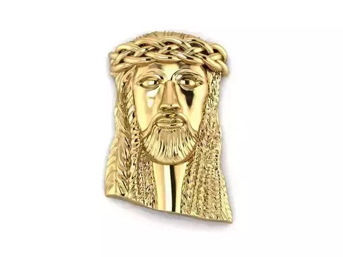 jesus 3d head of in gold