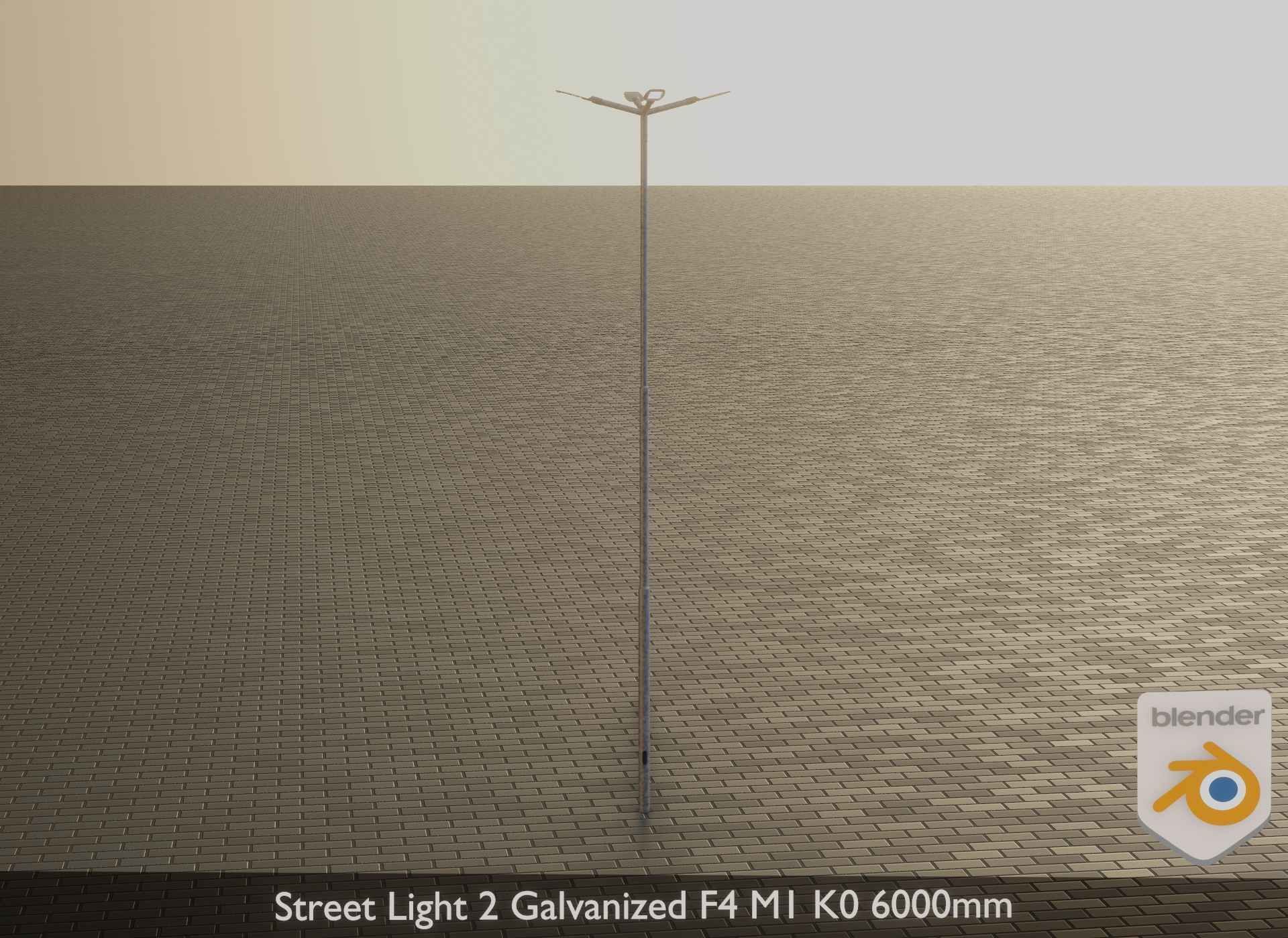 Street Light 2 Galvanized F4 M1 K0 6000 mm Low-poly 3D model_35