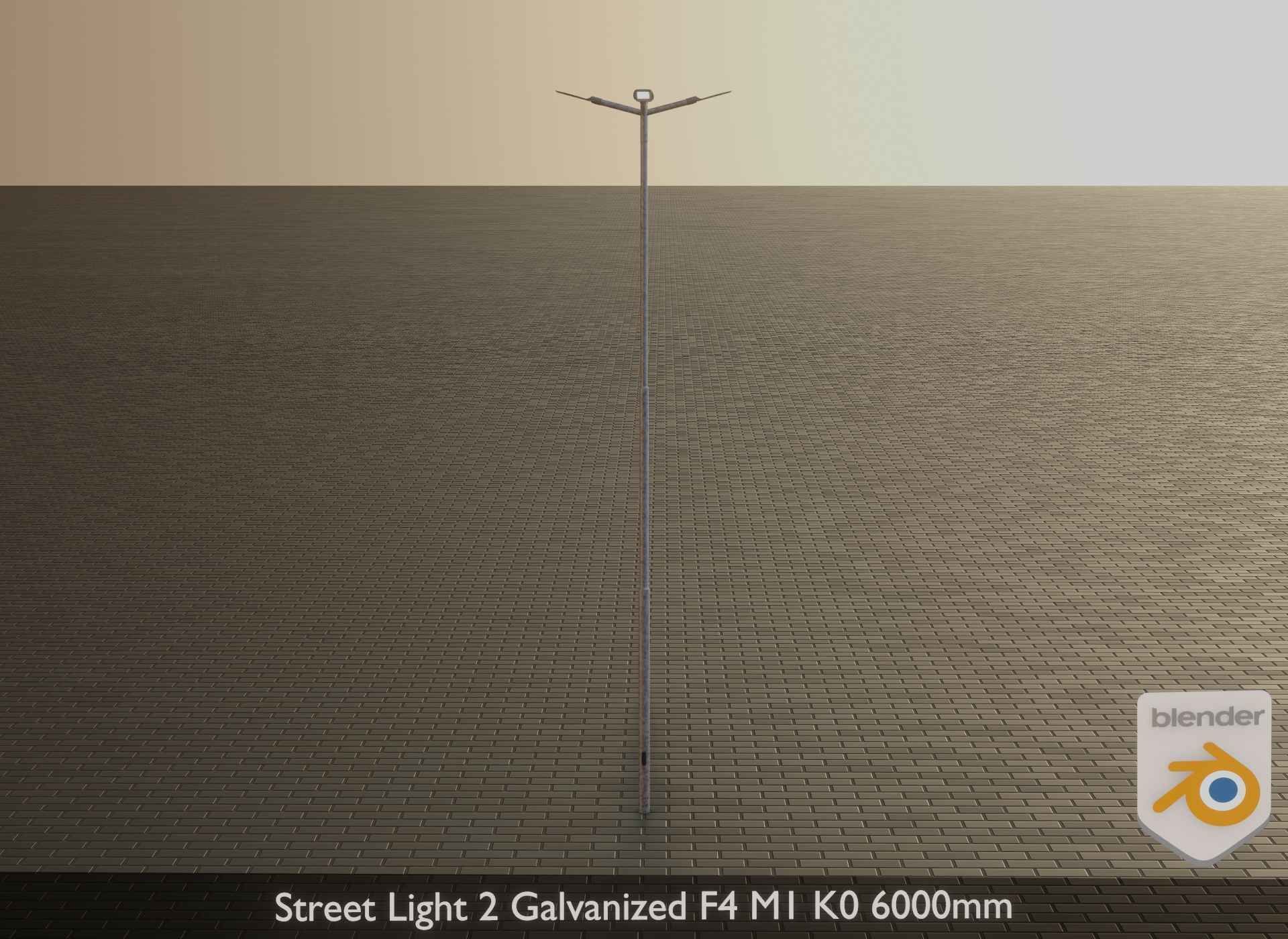Street Light 2 Galvanized F4 M1 K0 6000 mm Low-poly 3D model_36