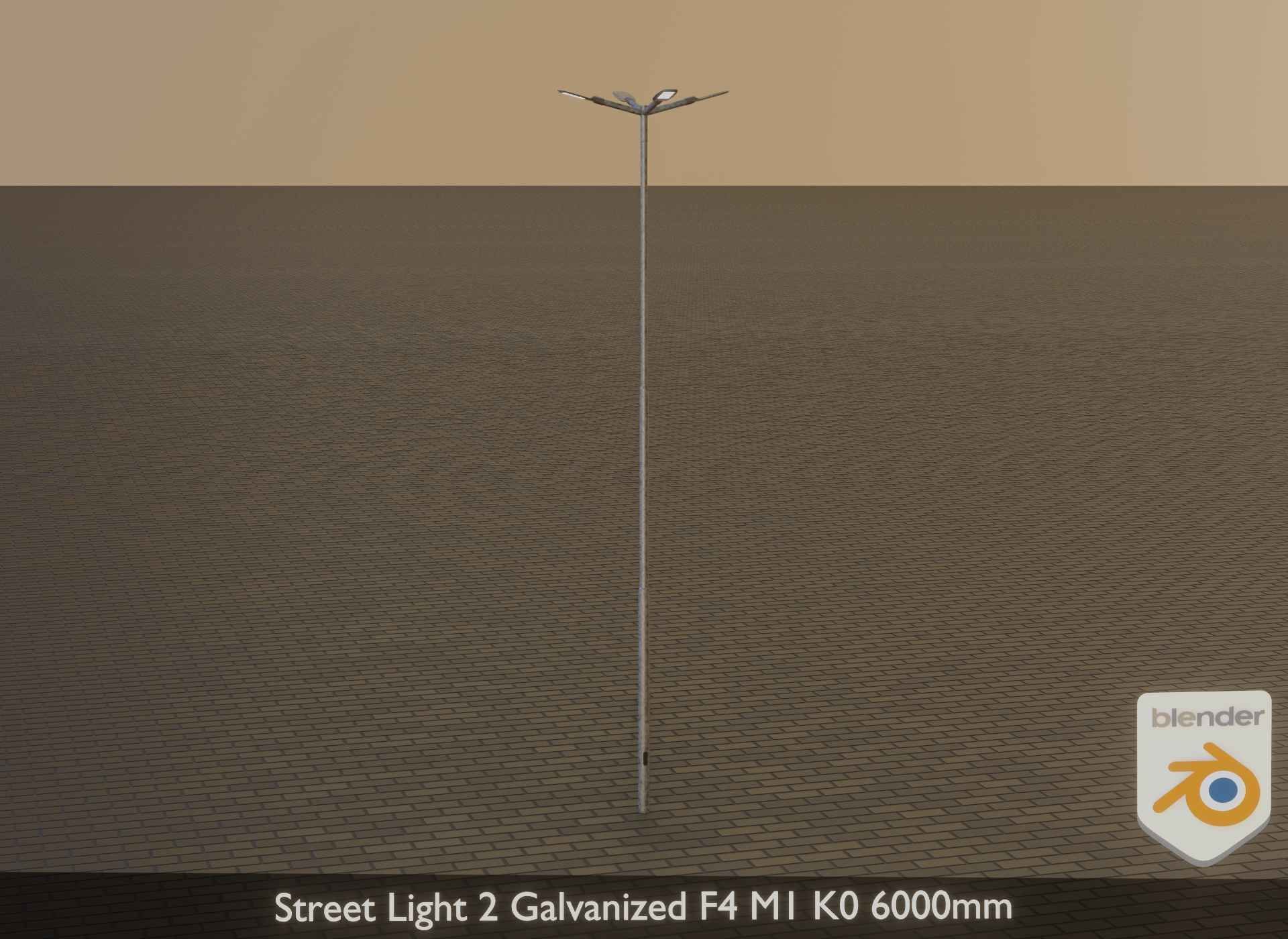 Street Light 2 Galvanized F4 M1 K0 6000 mm Low-poly 3D model_10