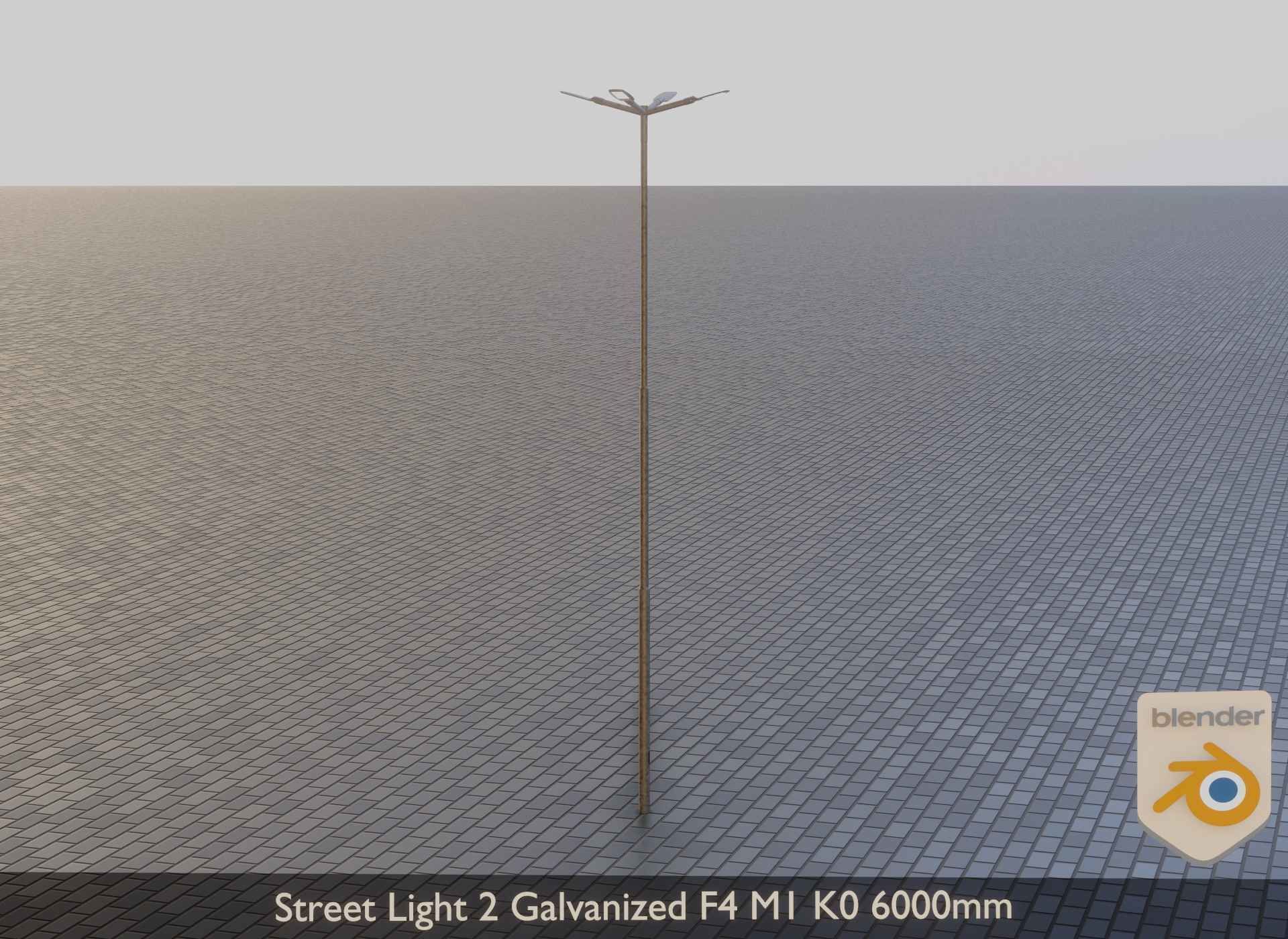 Street Light 2 Galvanized F4 M1 K0 6000 mm Low-poly 3D model_27