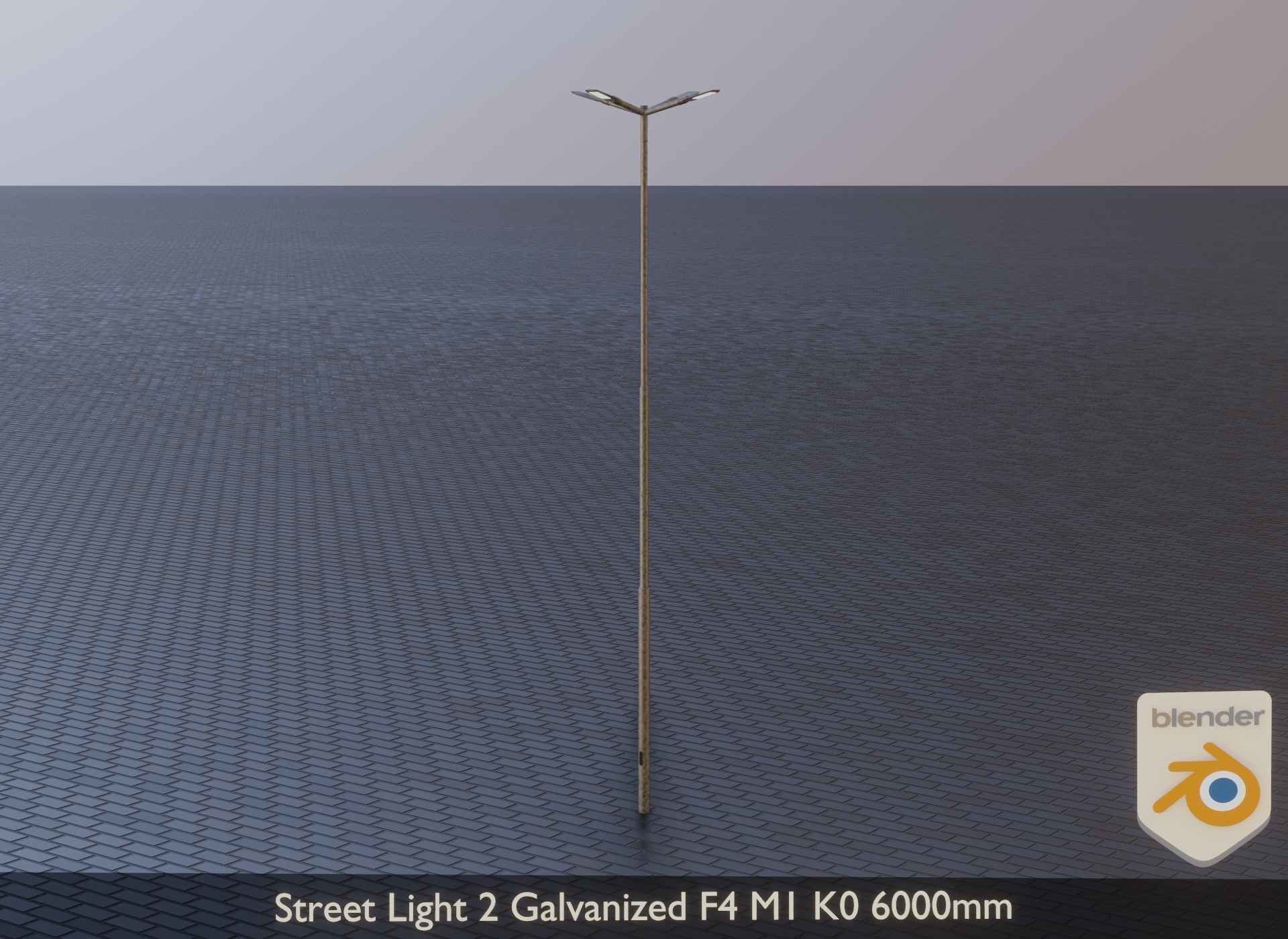 Street Light 2 Galvanized F4 M1 K0 6000 mm Low-poly 3D model_18