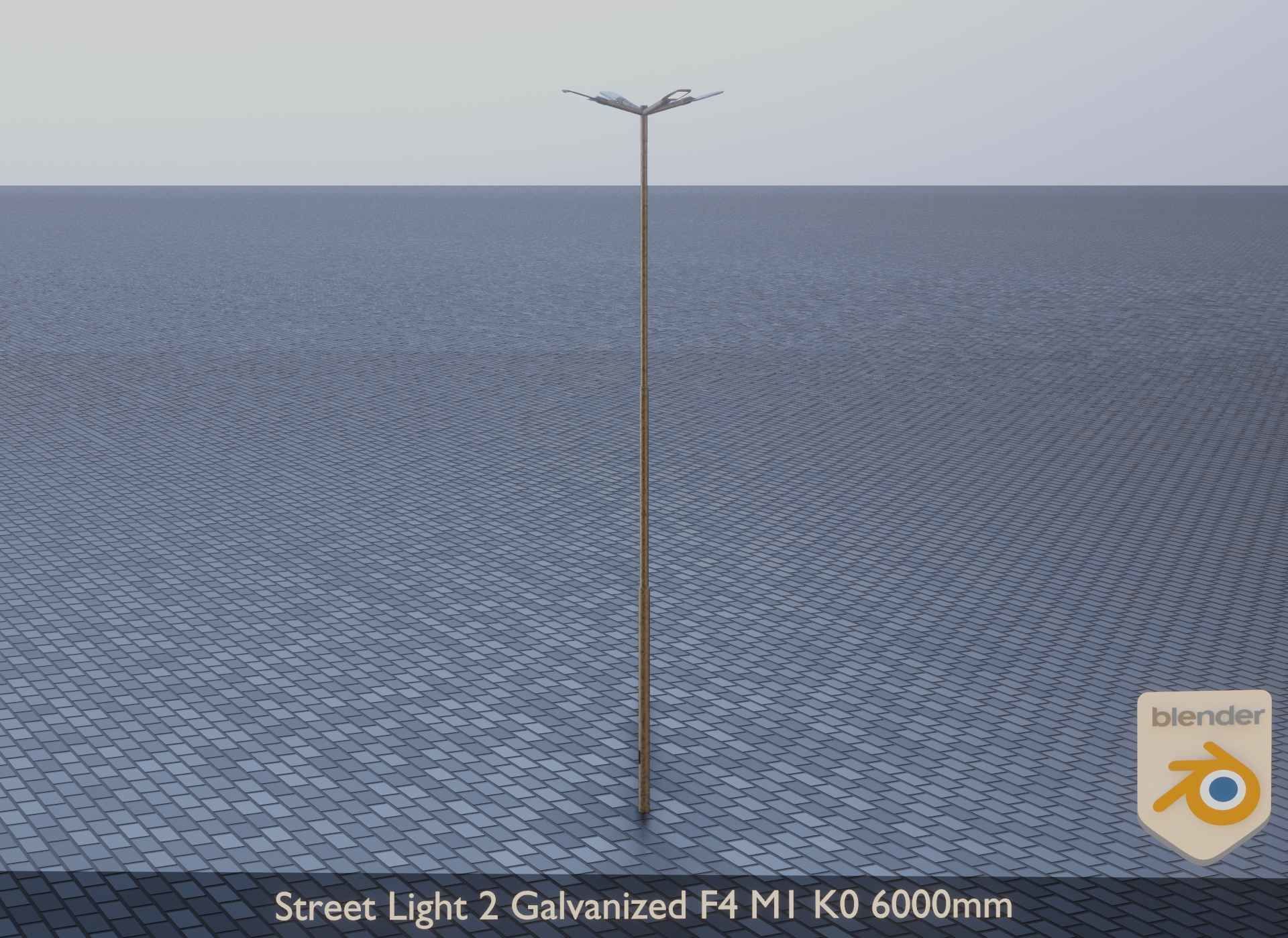 Street Light 2 Galvanized F4 M1 K0 6000 mm Low-poly 3D model_21