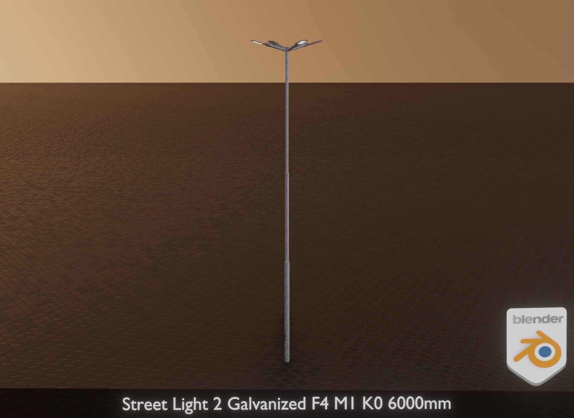 Street Light 2 Galvanized F4 M1 K0 6000 mm Low-poly 3D model_39