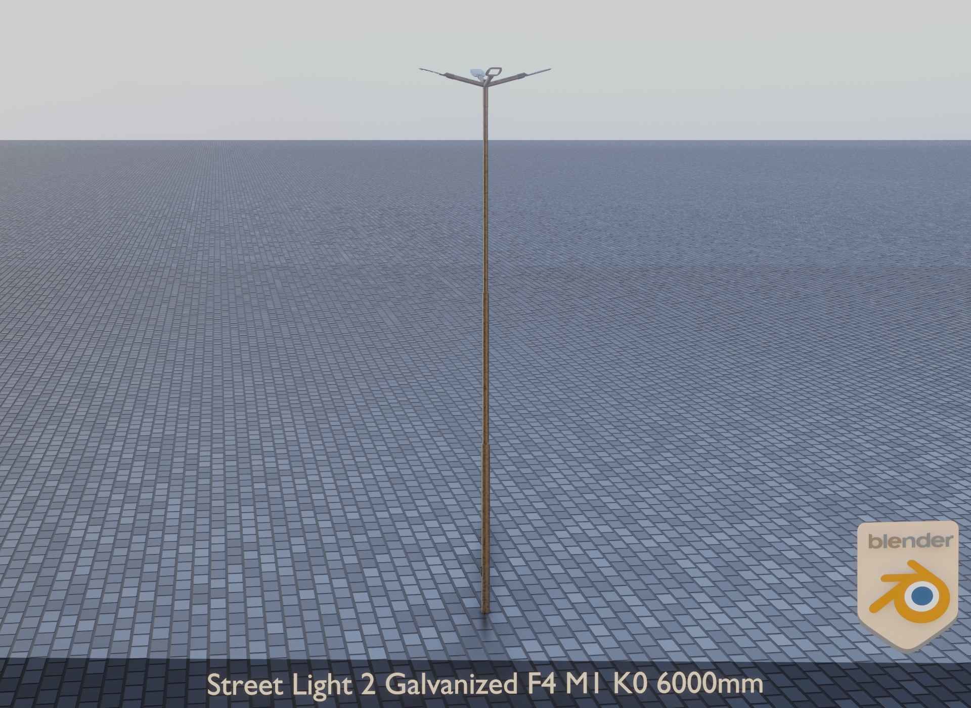 Street Light 2 Galvanized F4 M1 K0 6000 mm Low-poly 3D model_24