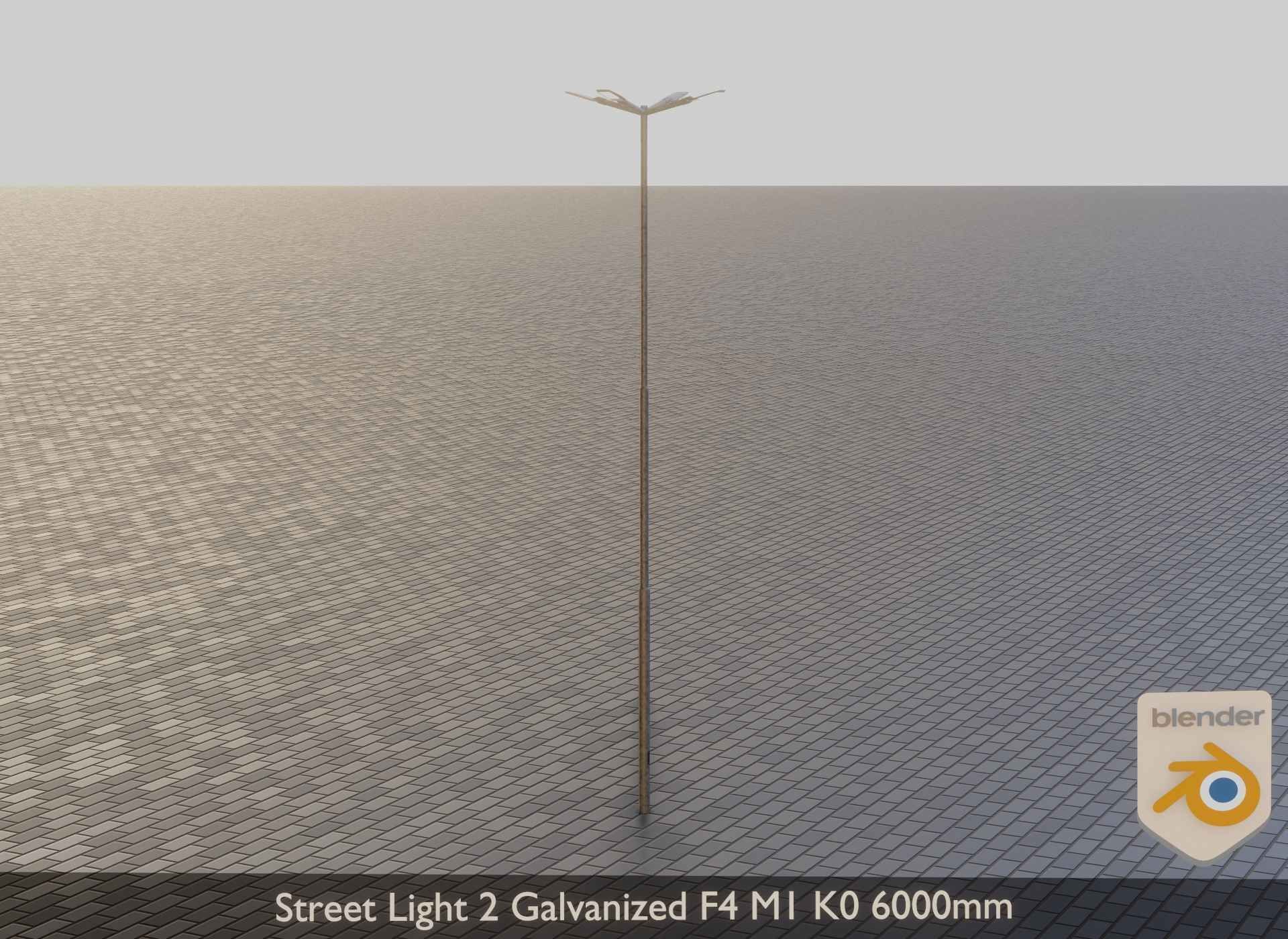 Street Light 2 Galvanized F4 M1 K0 6000 mm Low-poly 3D model_28