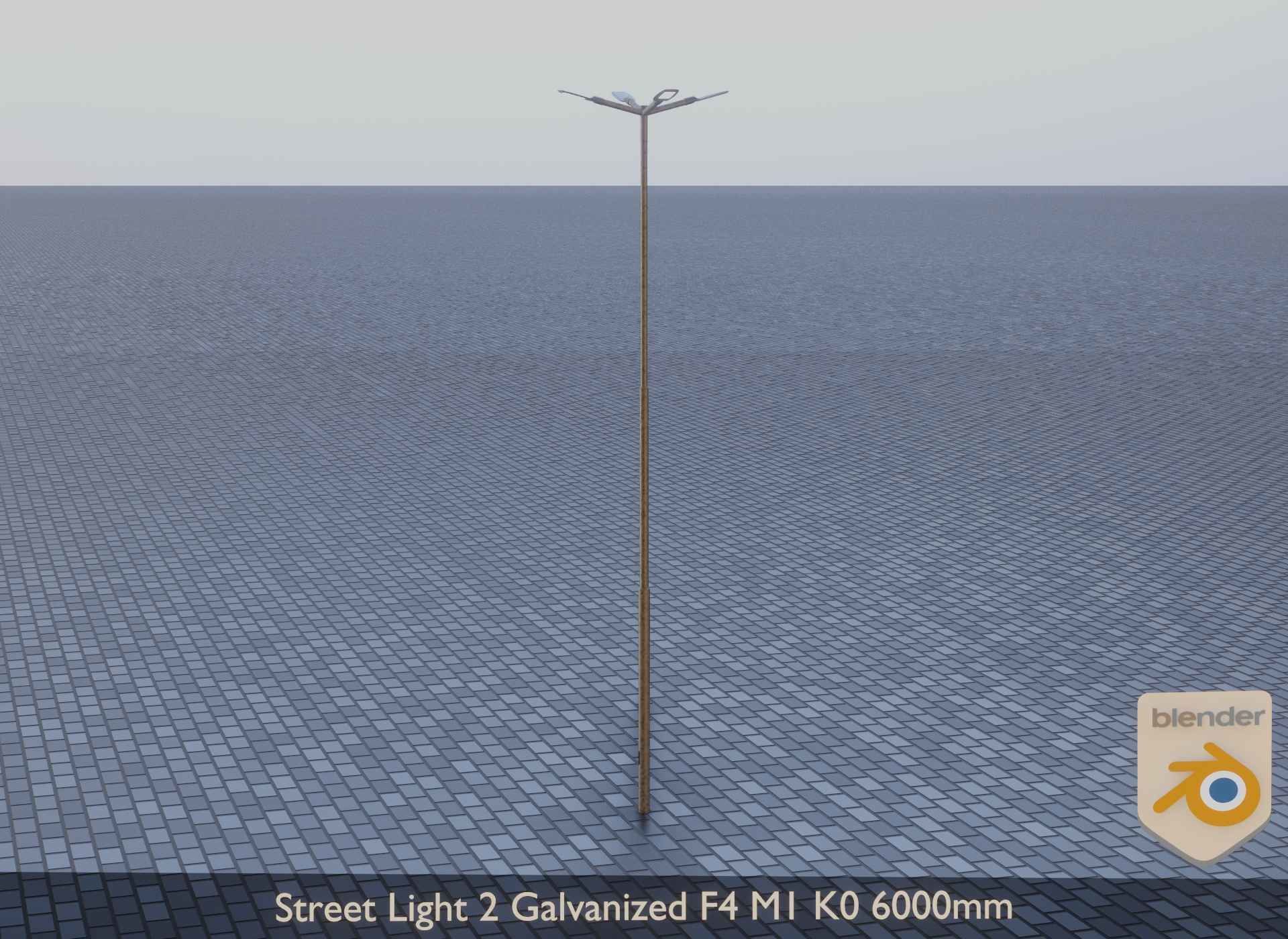 Street Light 2 Galvanized F4 M1 K0 6000 mm Low-poly 3D model_22