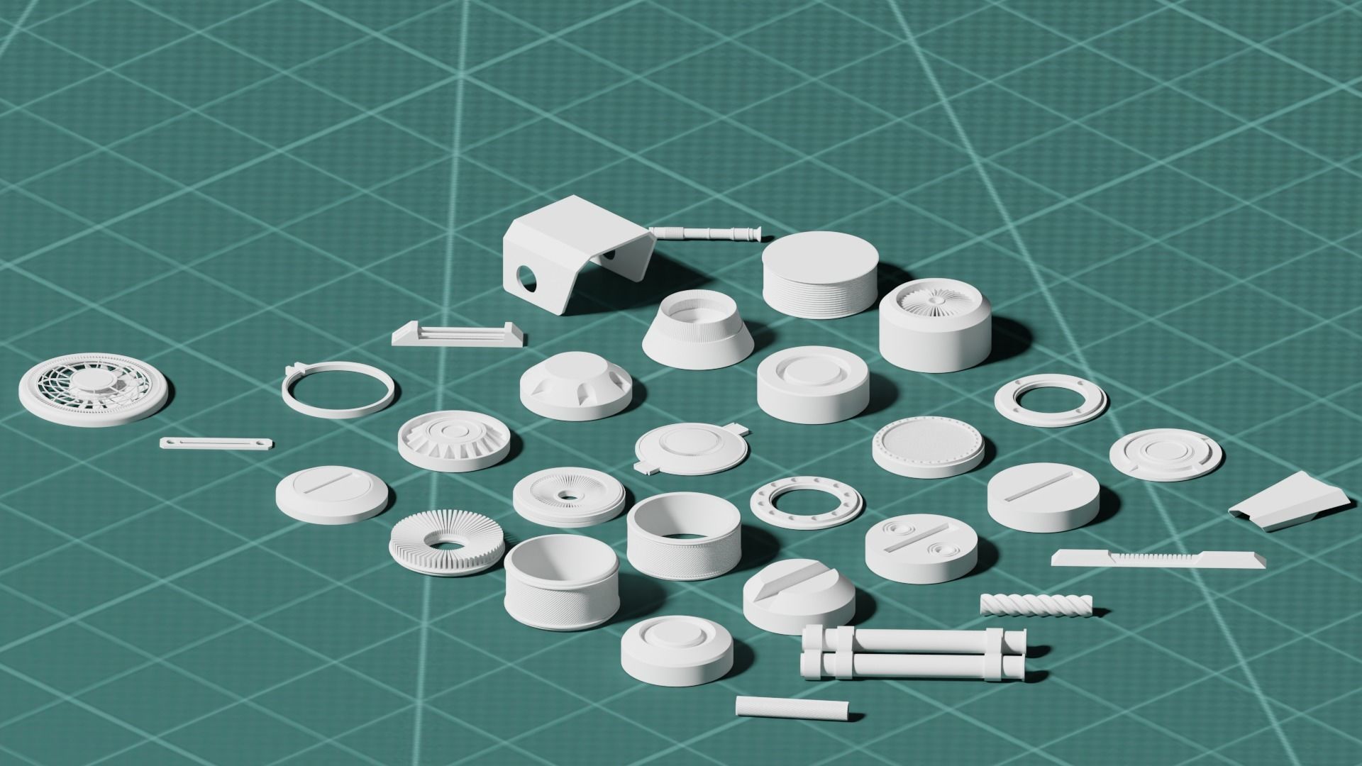 32 mini collection of mecha kitbash set 3D model_1