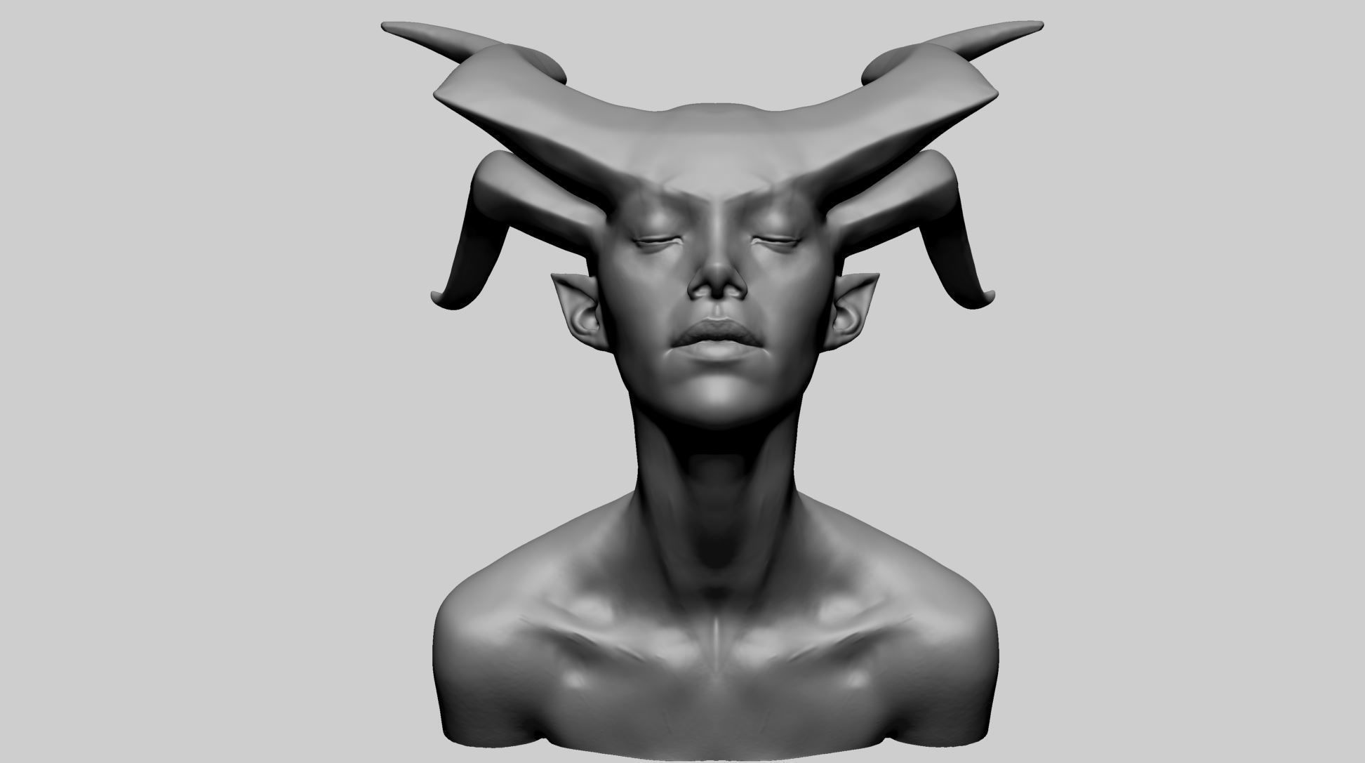 Fantasy Female Head R 3D model_2