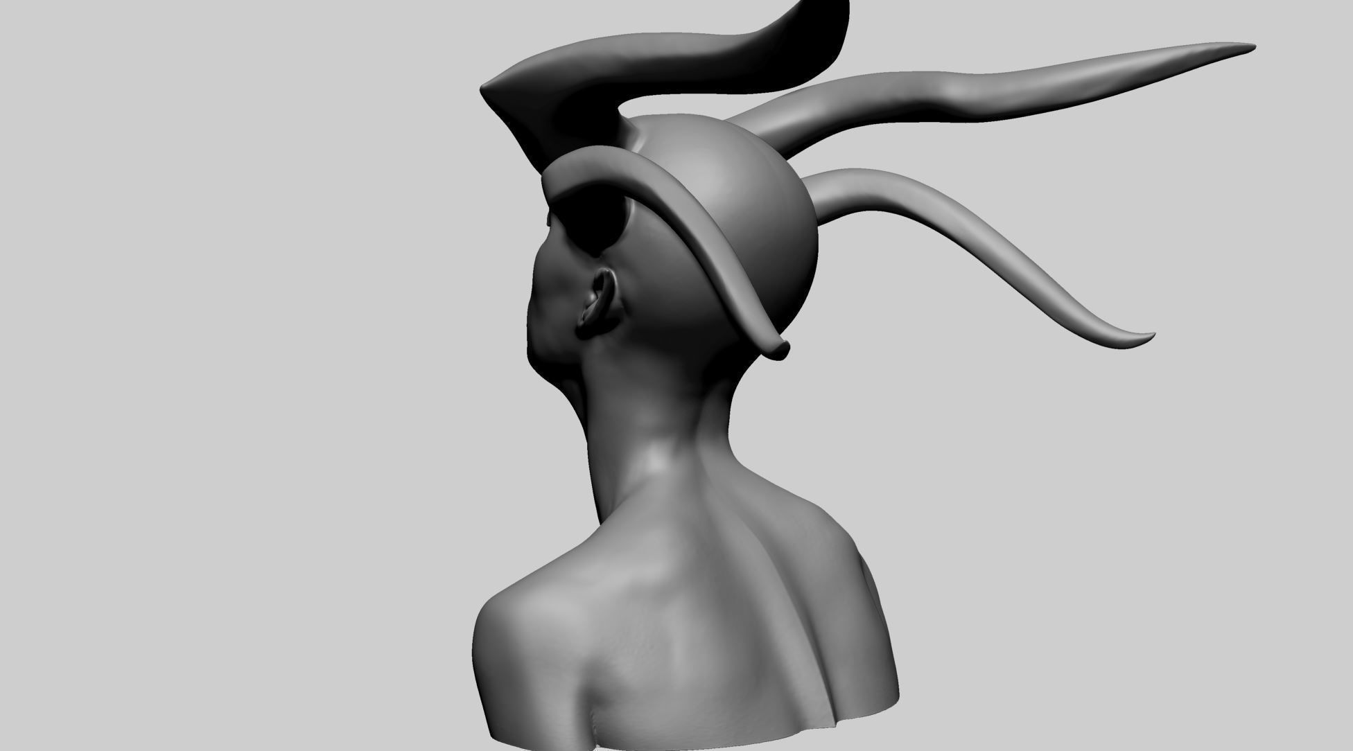 Fantasy Female Head R 3D model_6