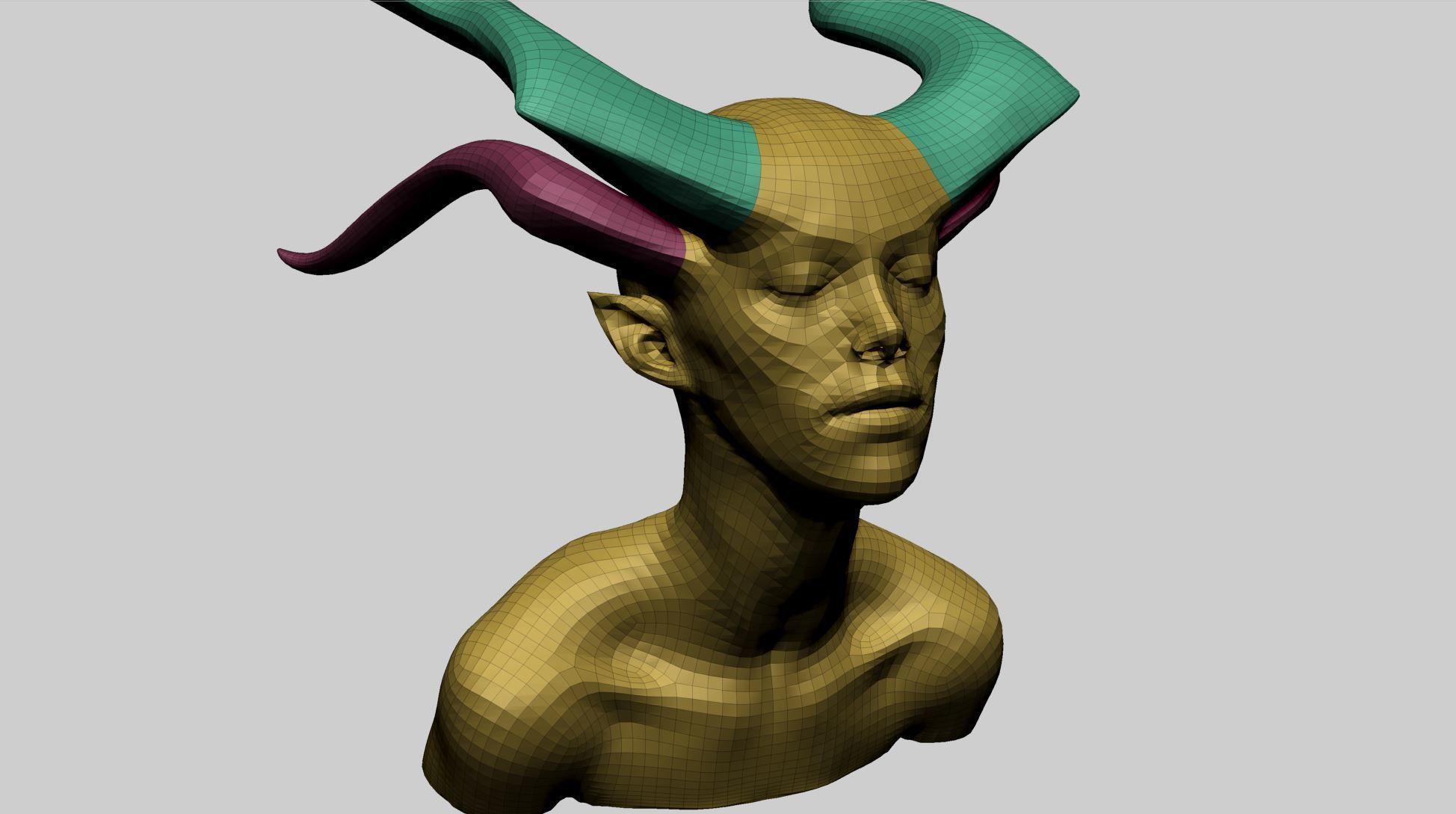 Fantasy Female Head R 3D model_12