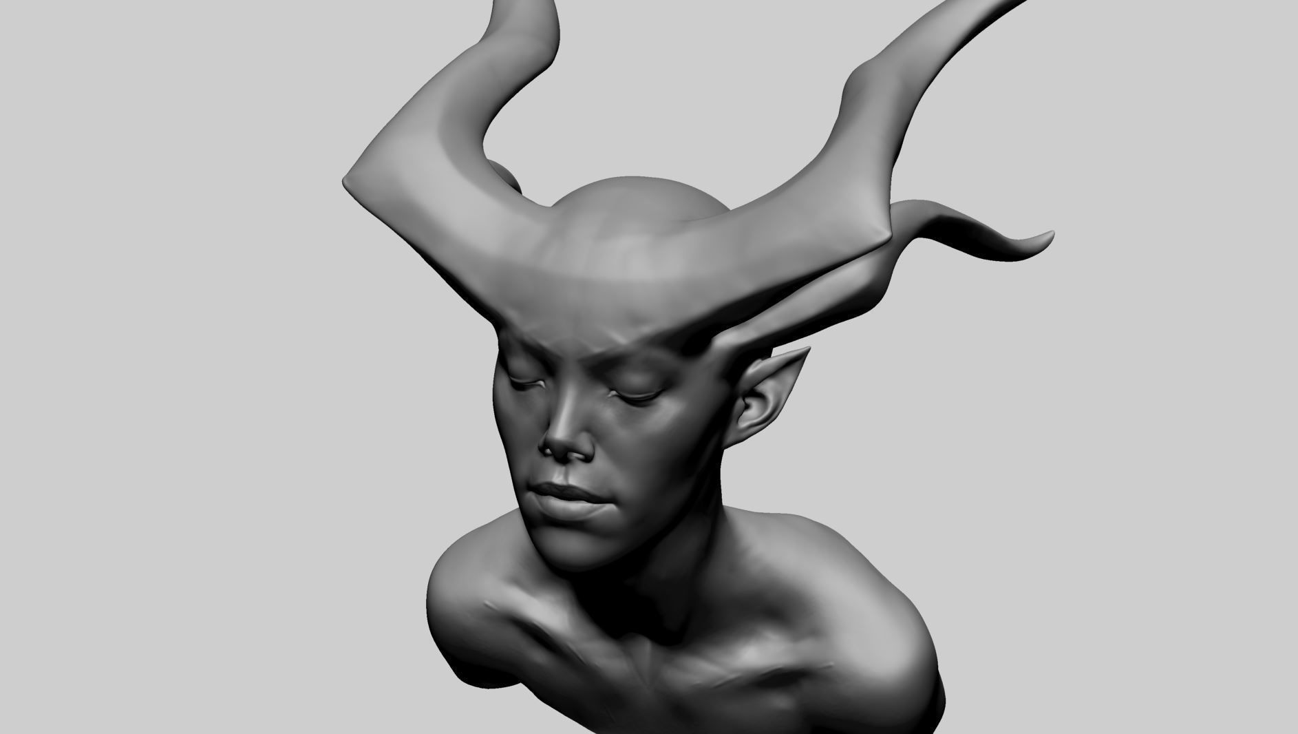Fantasy Female Head R 3D model_1