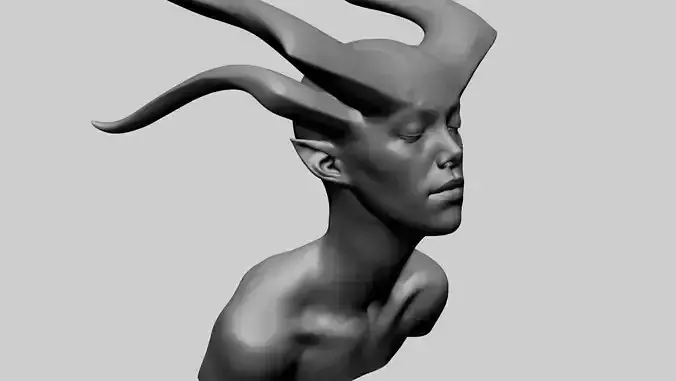 Fantasy Female Head R 3D model