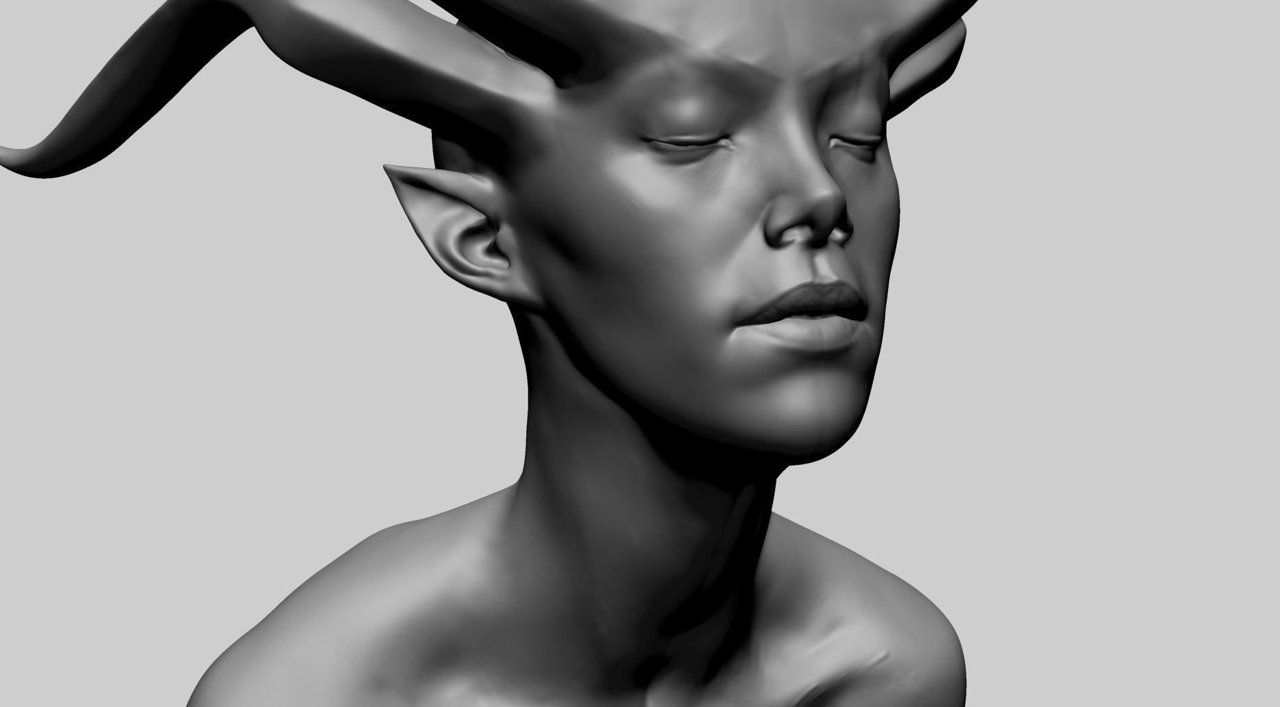 Fantasy Female Head R 3D model_8