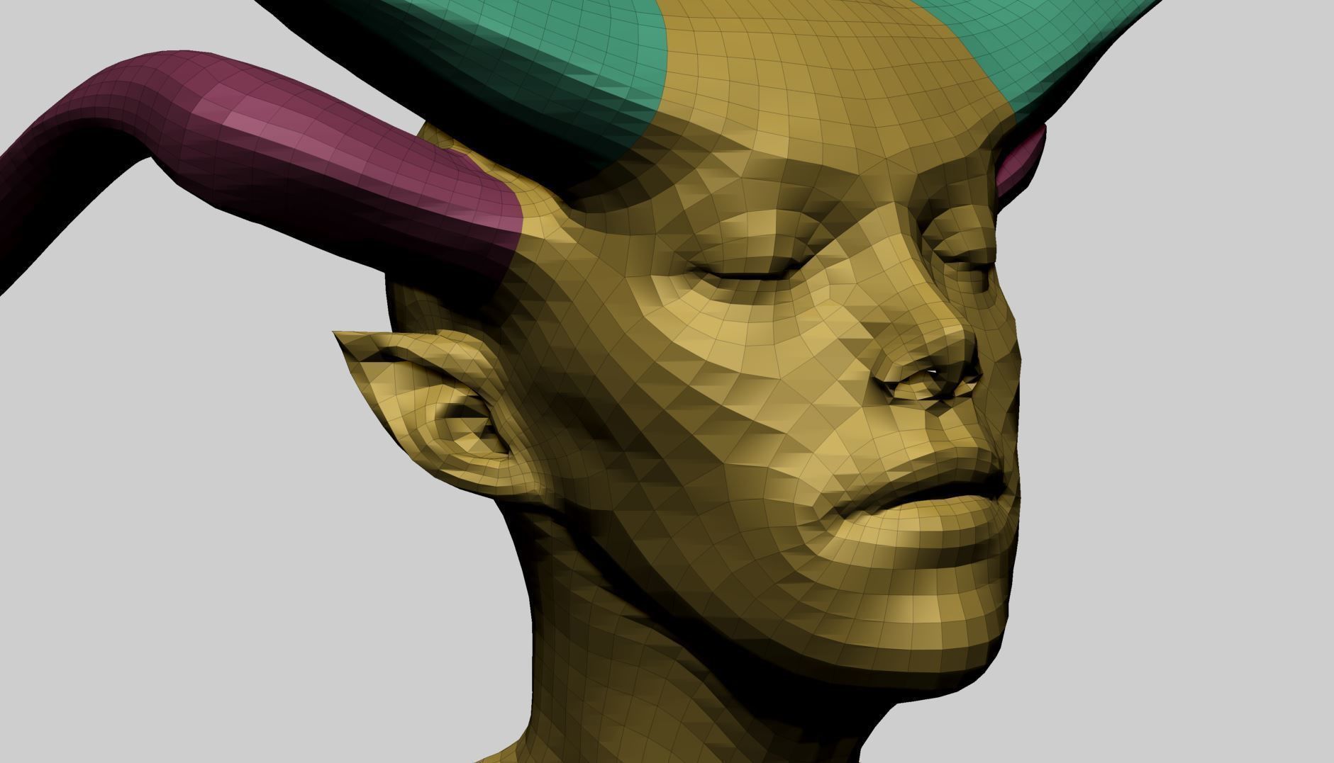 Fantasy Female Head R 3D model_14
