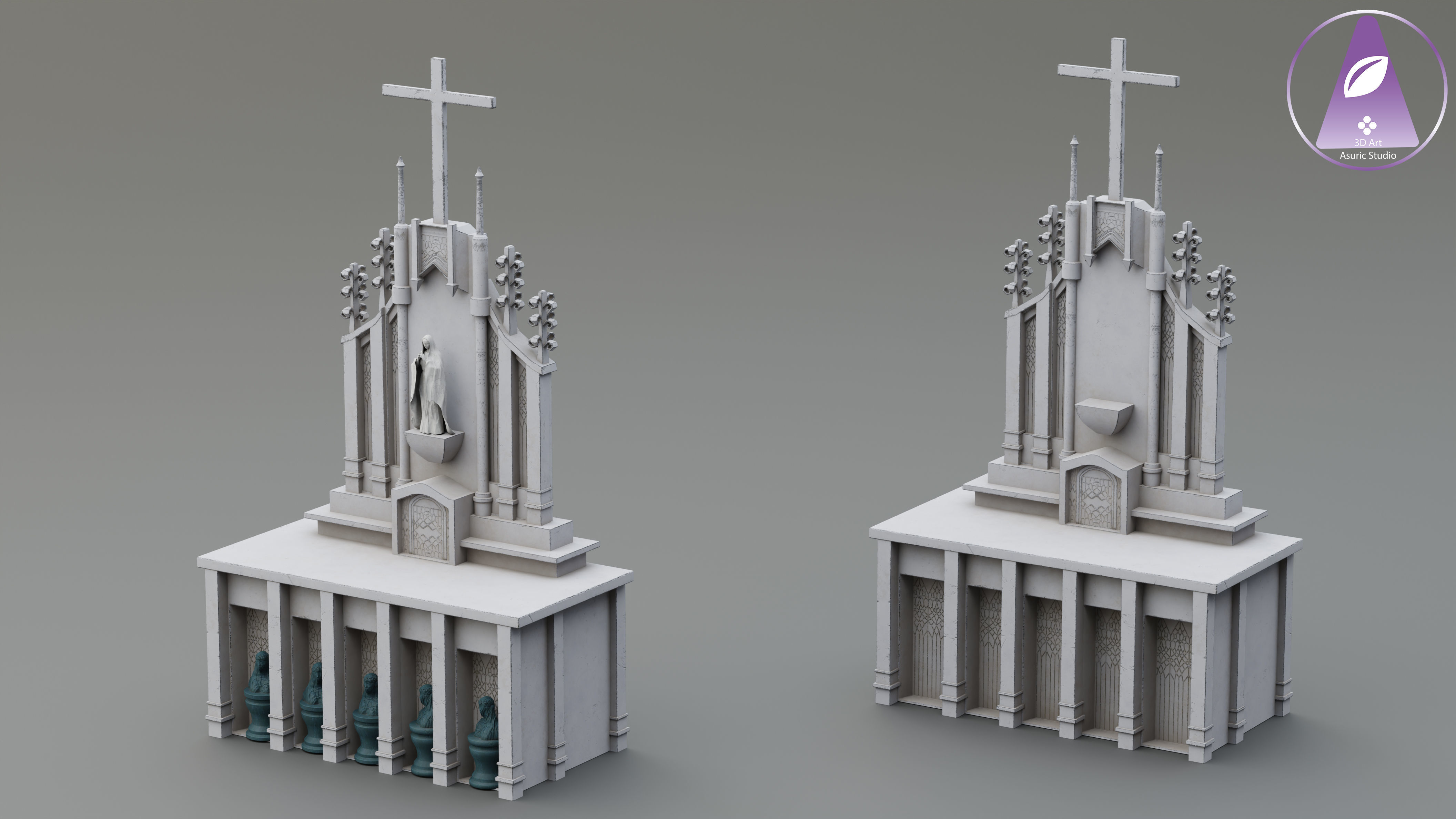 Church Asset Pack Low-poly 3D model_5
